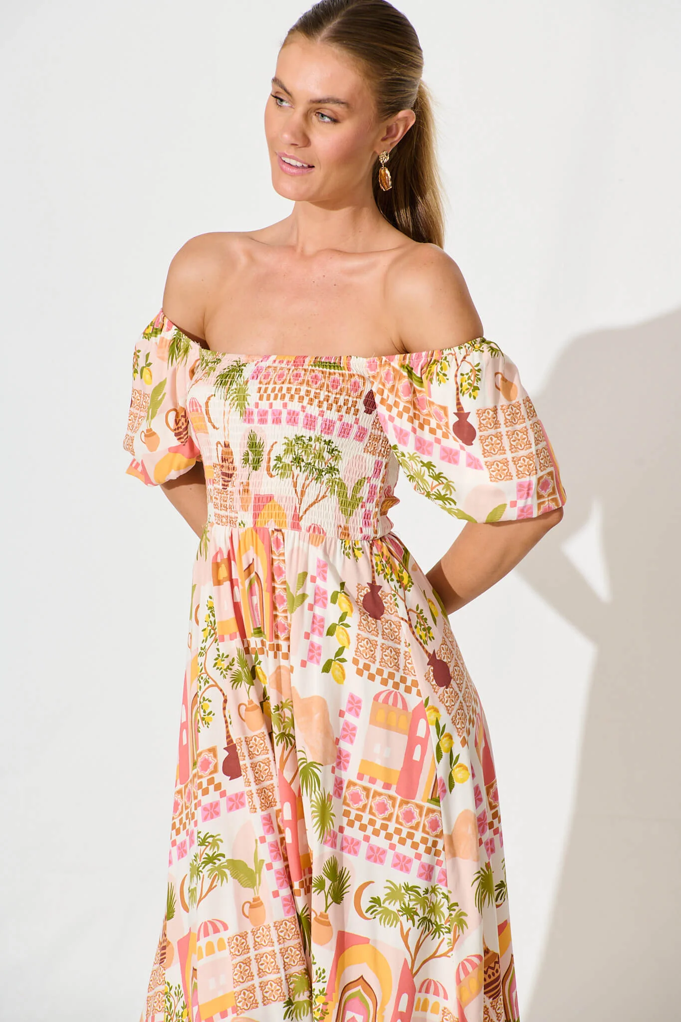 Mariam Midi Dress in Multi Print - Image 2