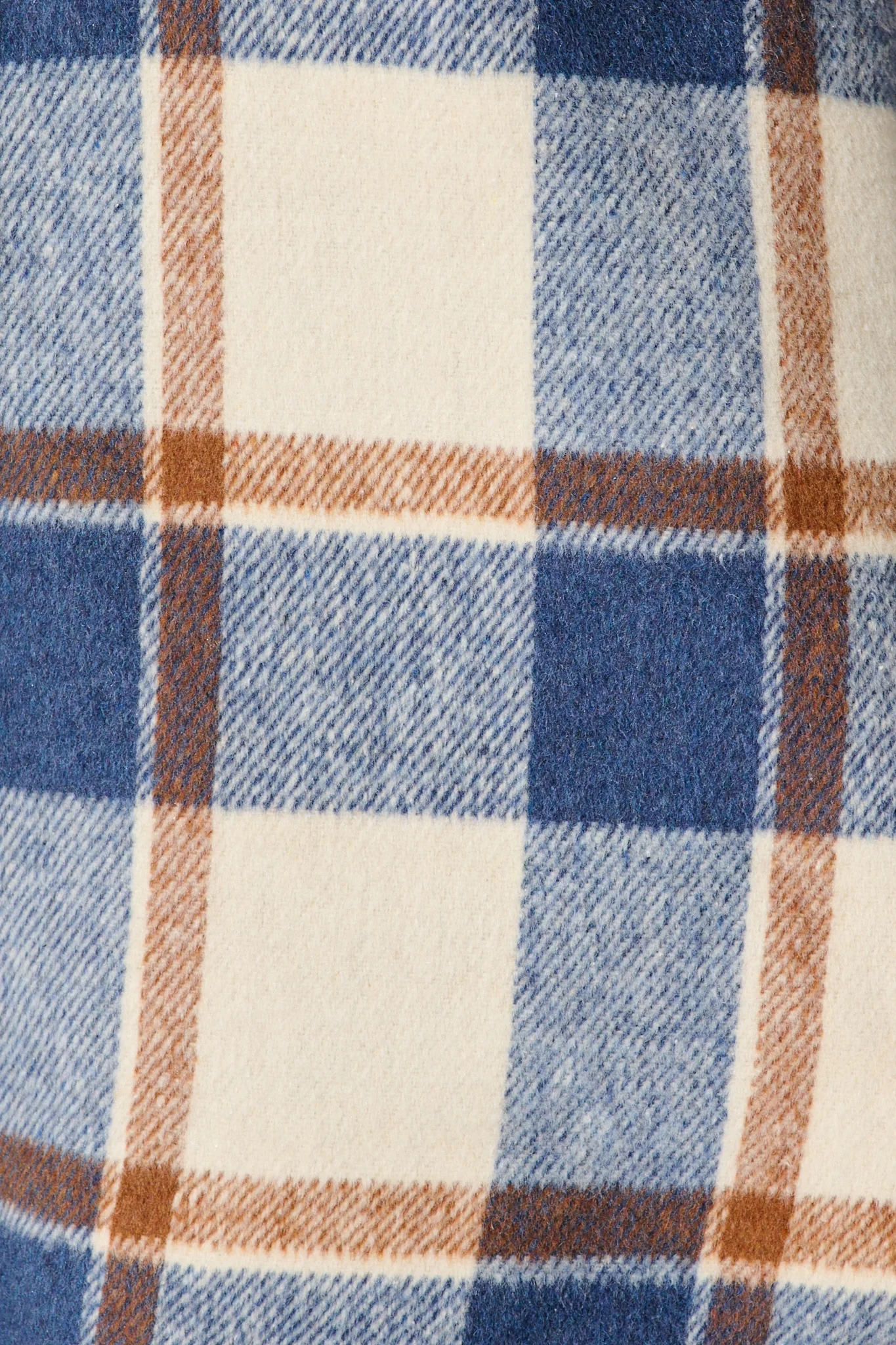 Mariana Shacket in Cream with Blue Check Wool Blend - Image 9
