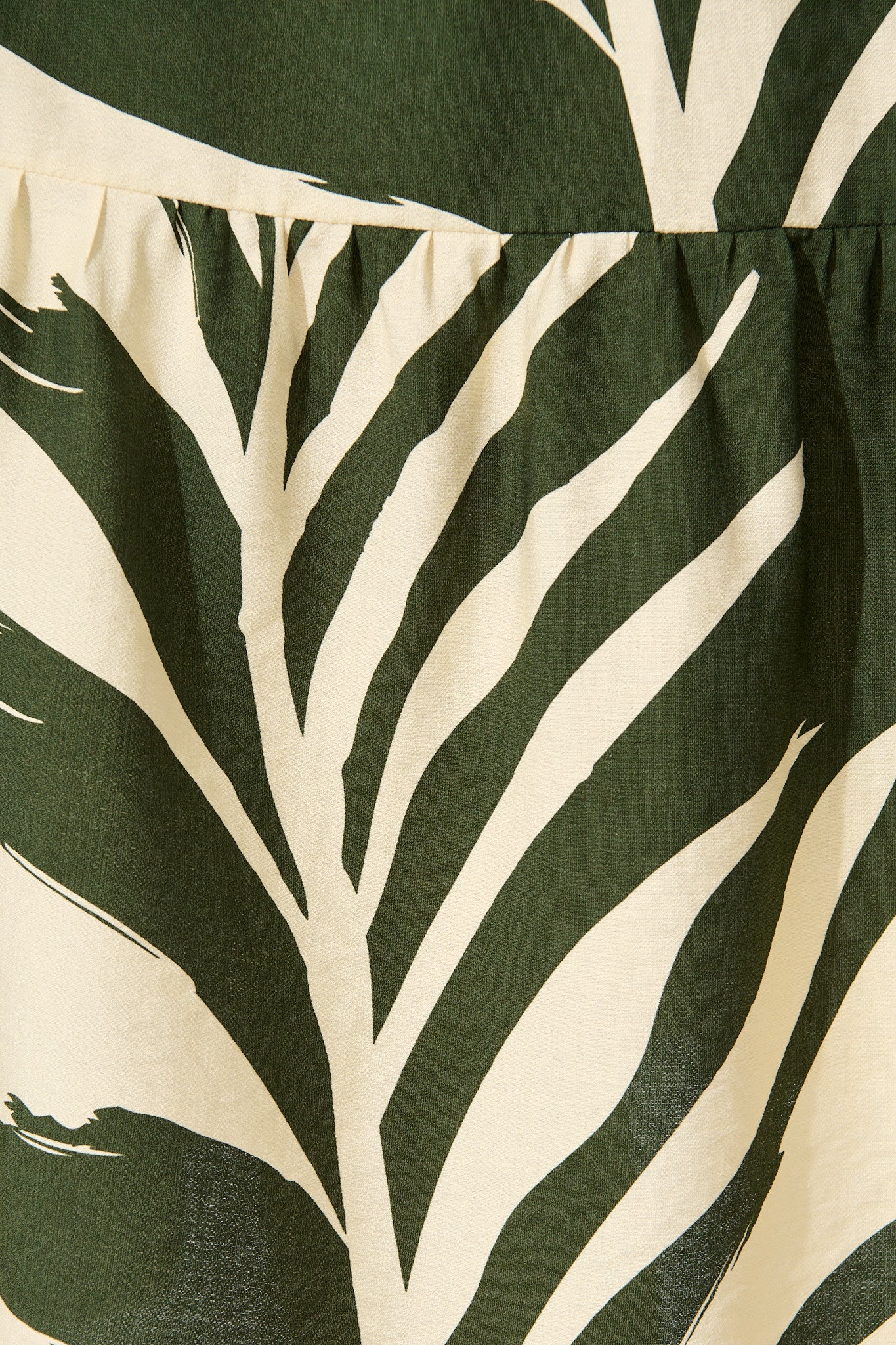 Maribelle Dress in Green with Cream Leaf Print - Image 6