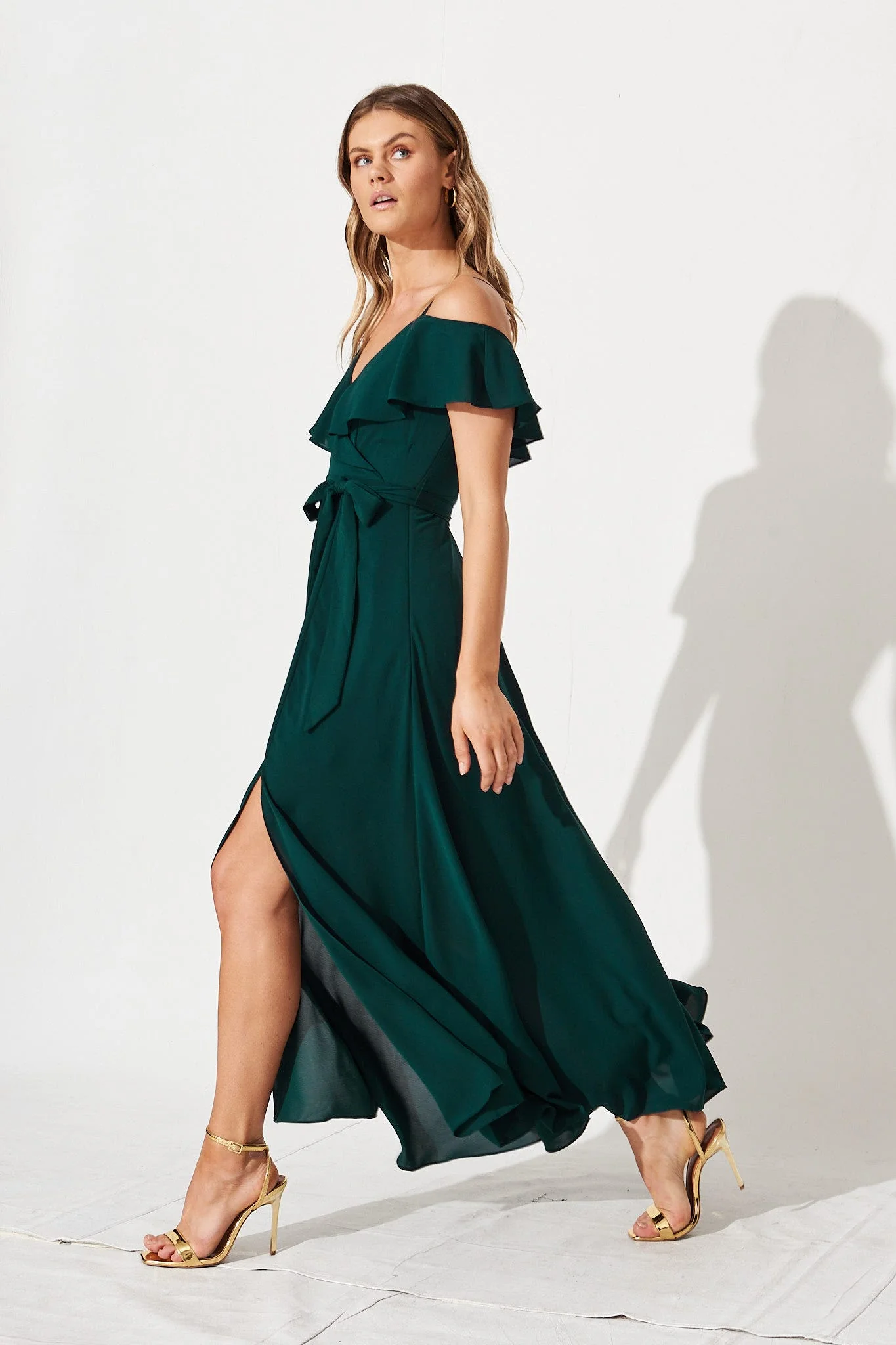 Marit Maxi Dress In Emerald Green - Image 6