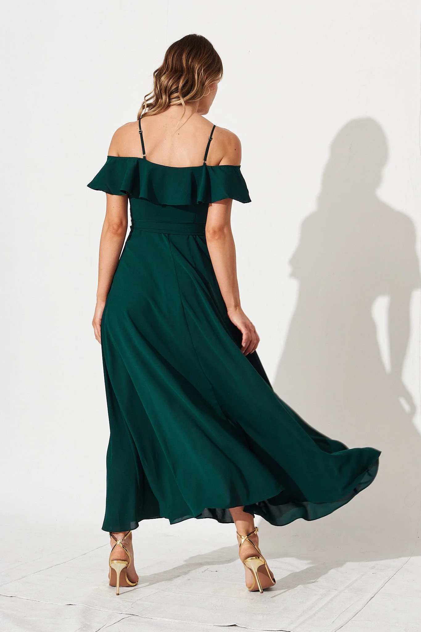Marit Maxi Dress In Emerald Green - Image 7
