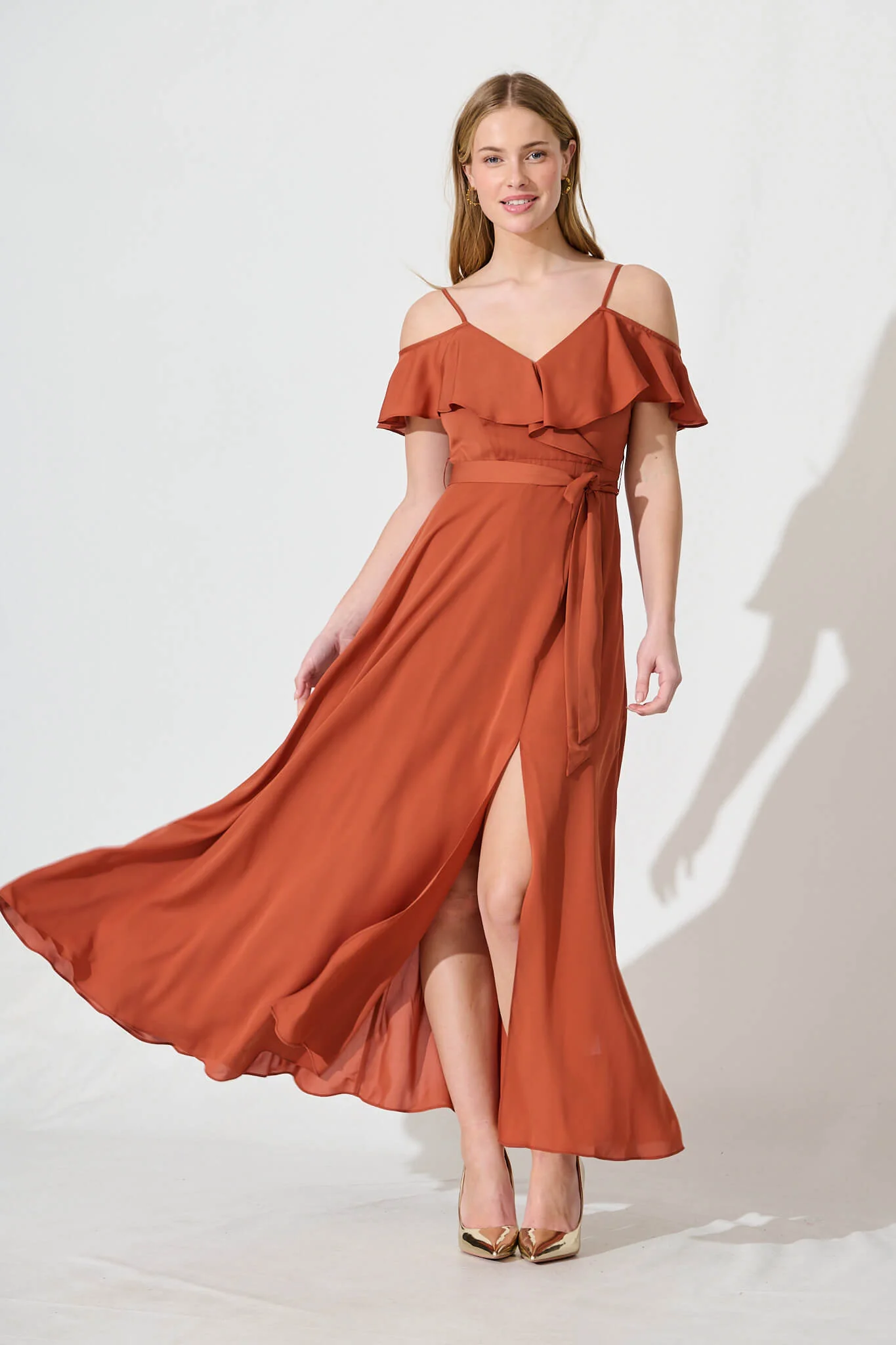 Marit Maxi Dress In Rust - Image 3