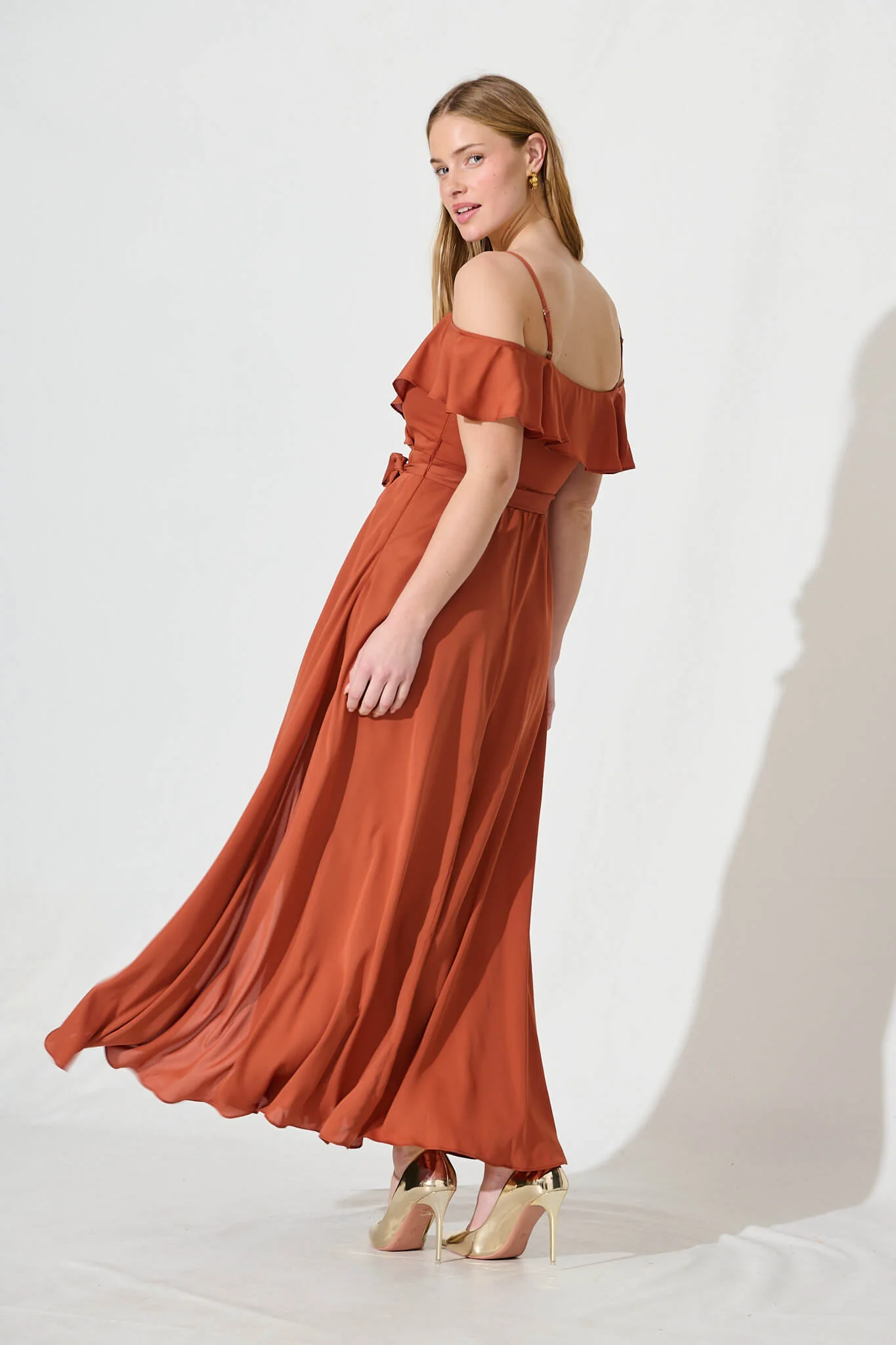 Marit Maxi Dress In Rust - Image 6