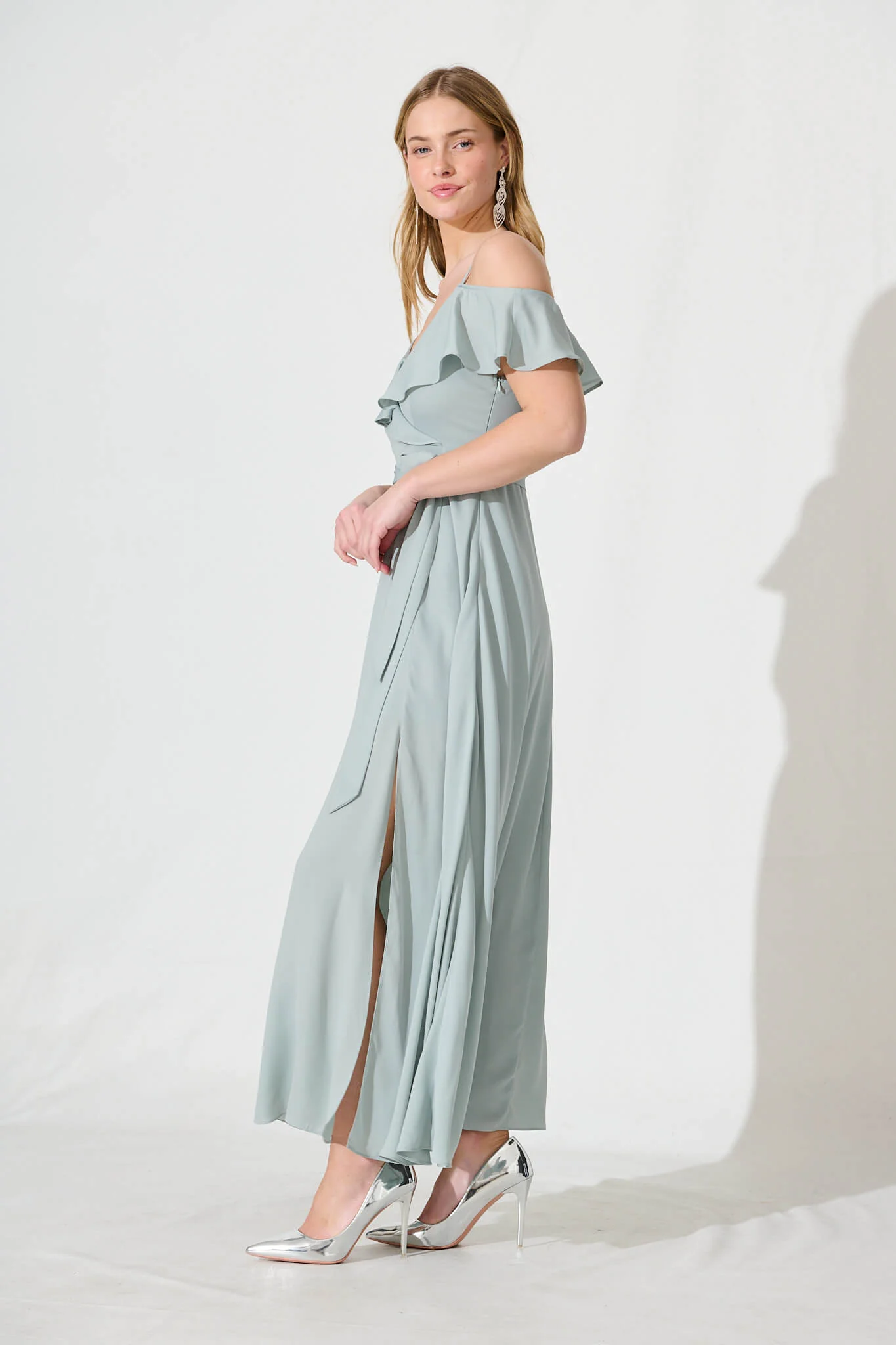 Marit Maxi Dress In Sage Green - Image 5