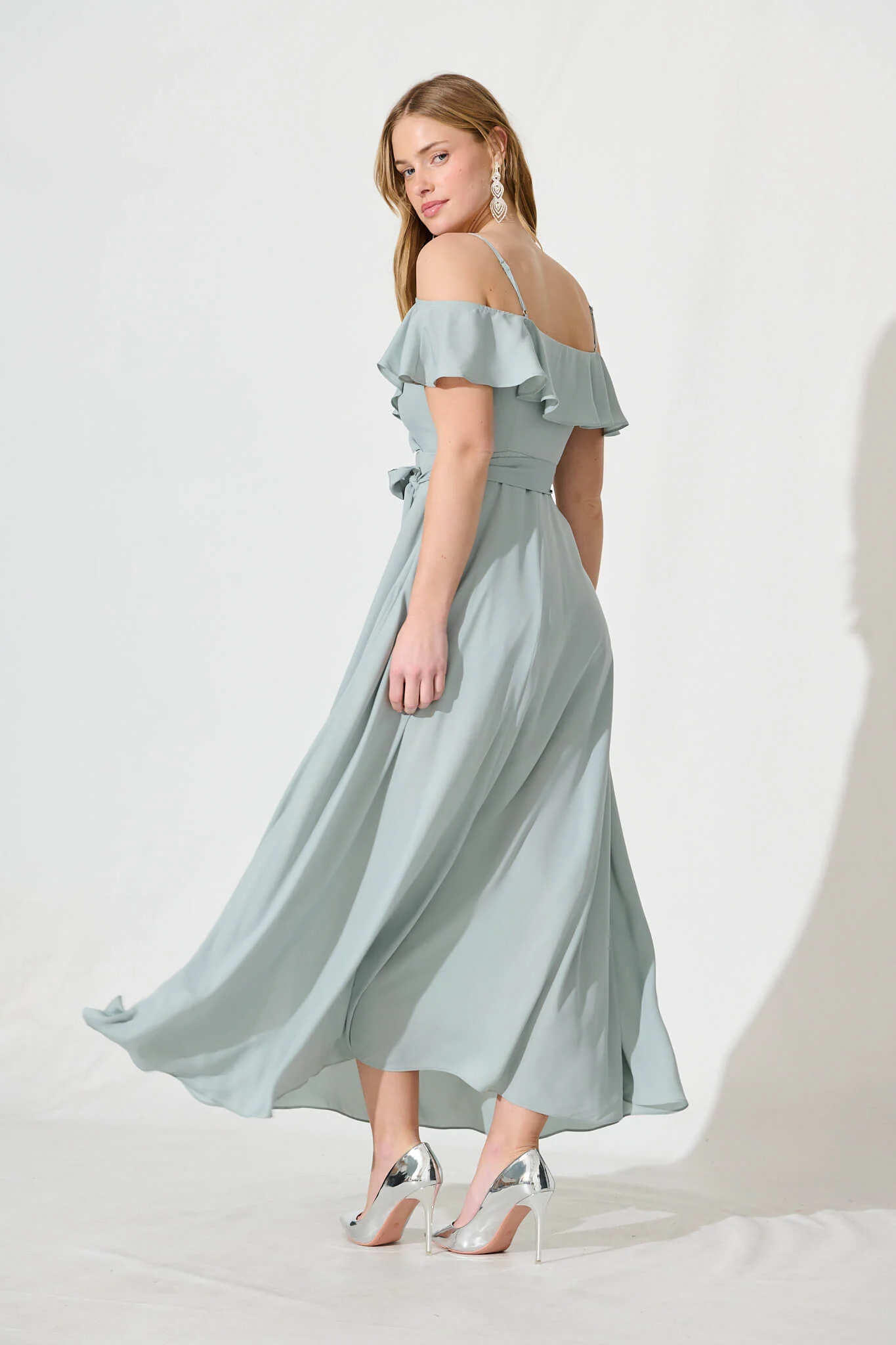 Marit Maxi Dress In Sage Green - Image 6