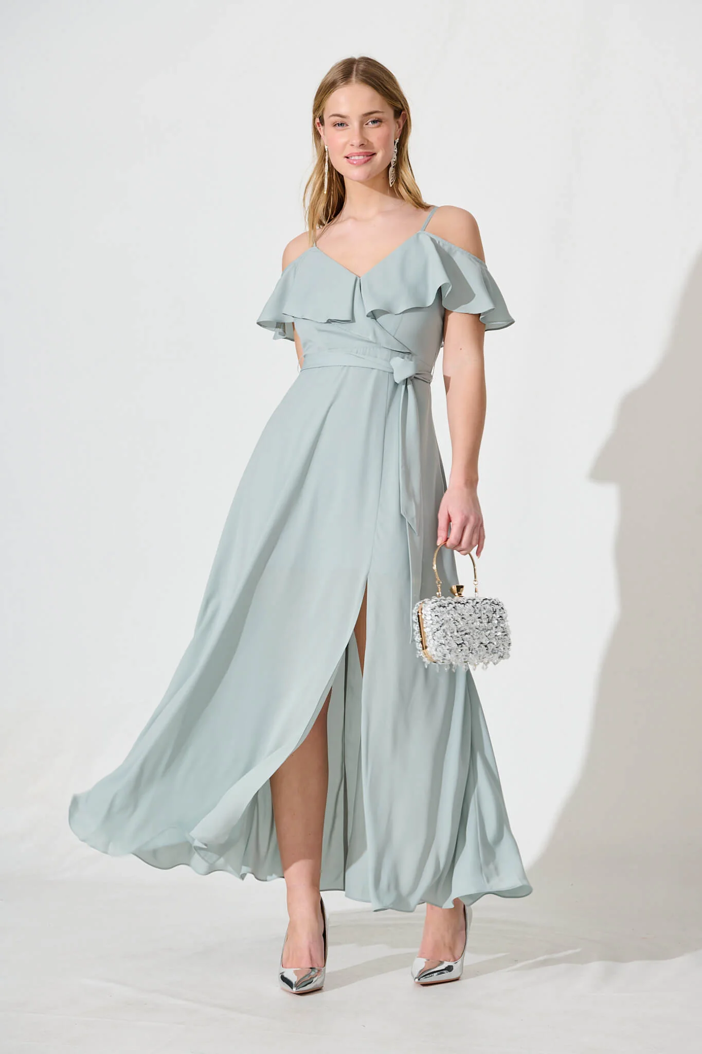 Marit Maxi Dress In Sage Green - Image 7