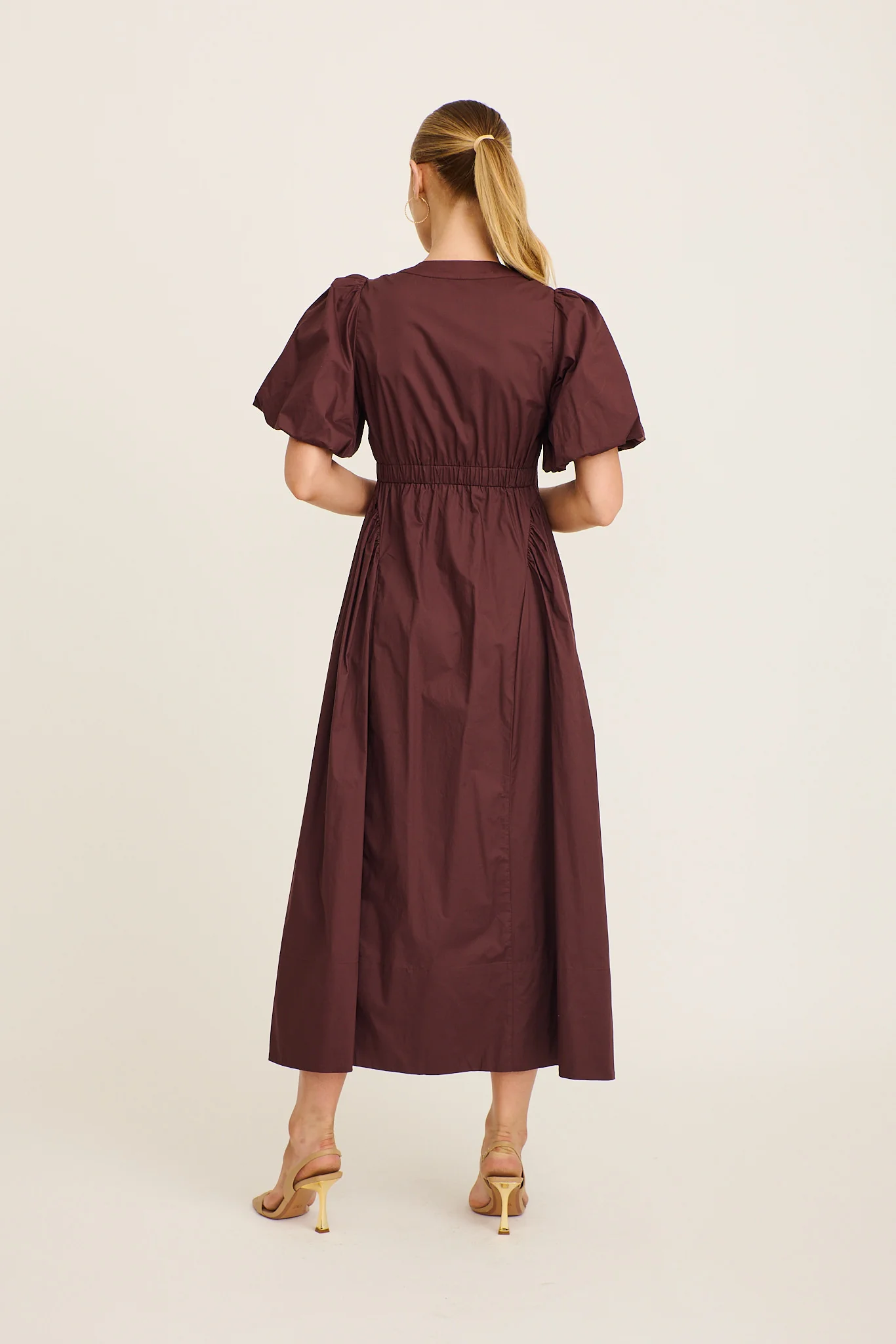 Marna Maxi Dress in Chocolate Cotton - Image 4