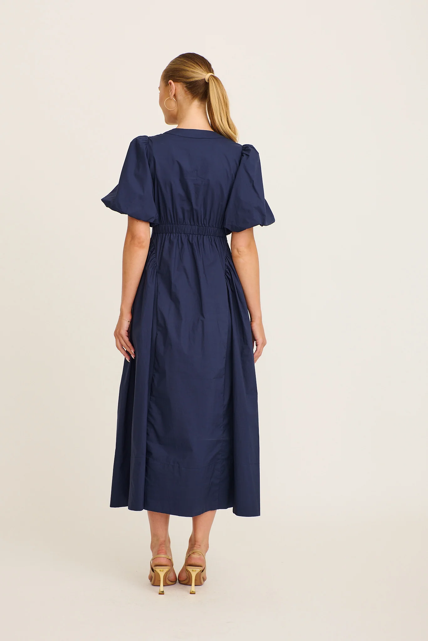 Marna Maxi Dress in Navy Cotton - Image 4