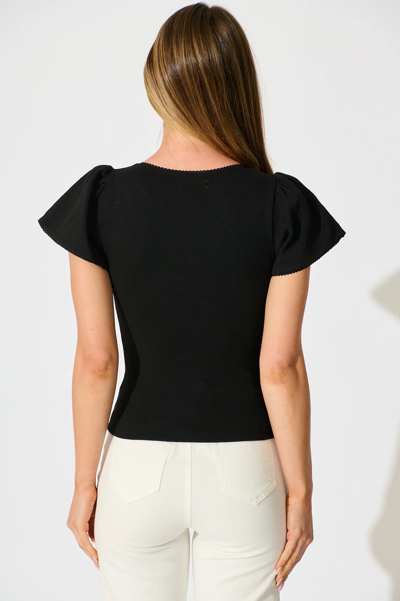 Marsha Top In Black Cotton - Image 3