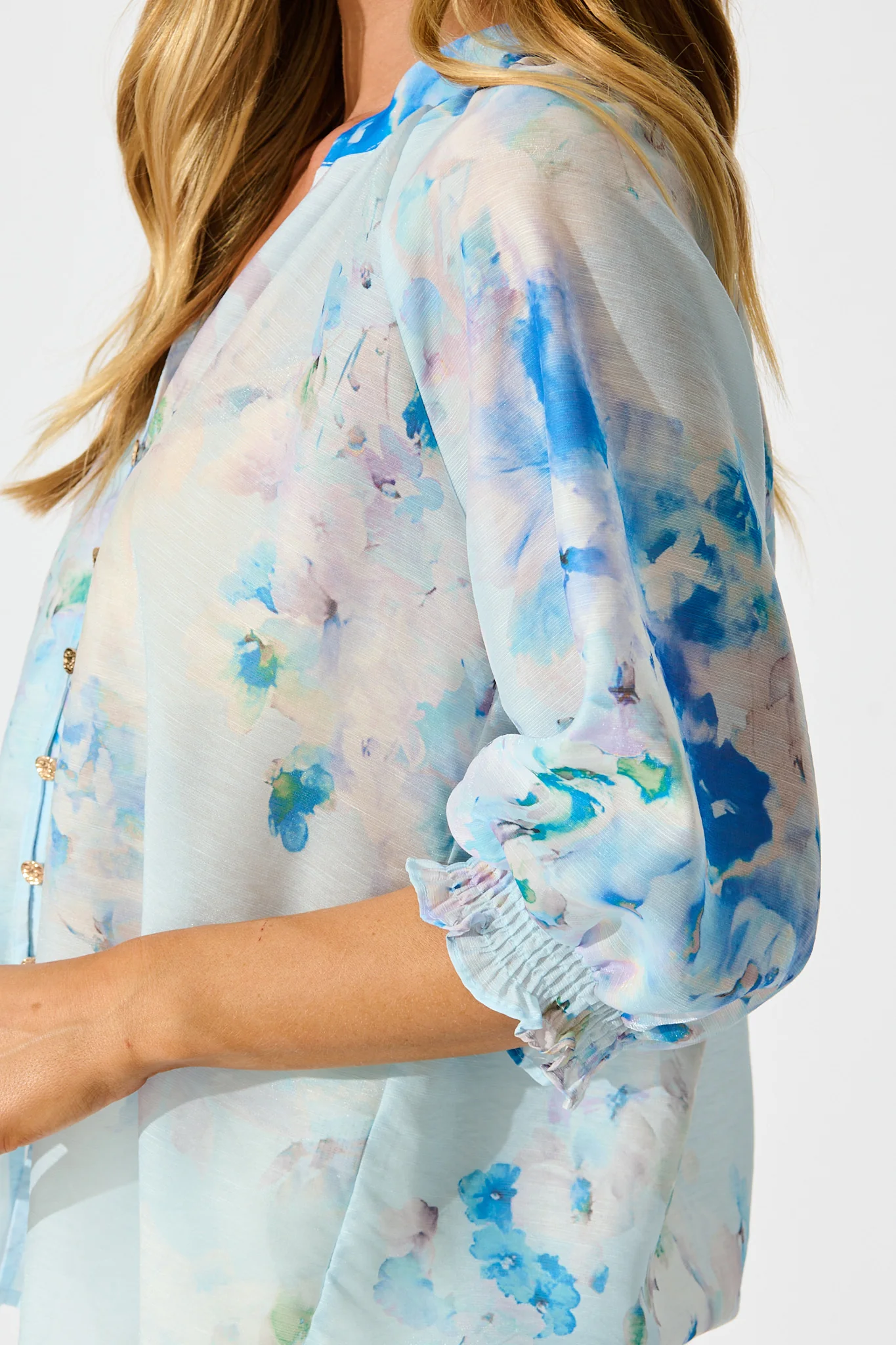 Martisha Top in Blue Floral - Image 5
