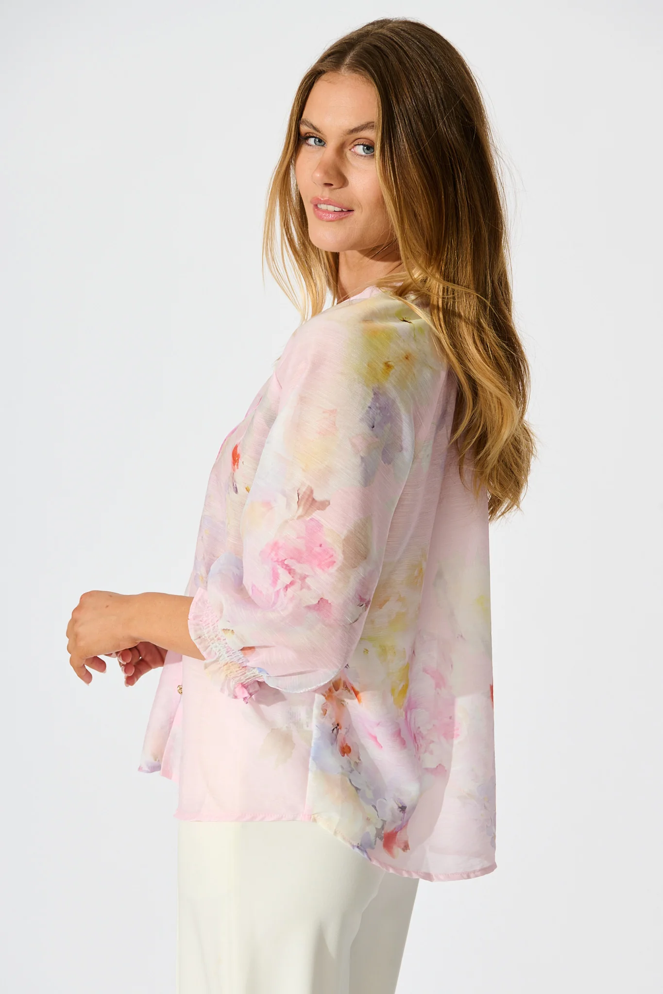 Martisha Top in Light Pink Floral - Image 3