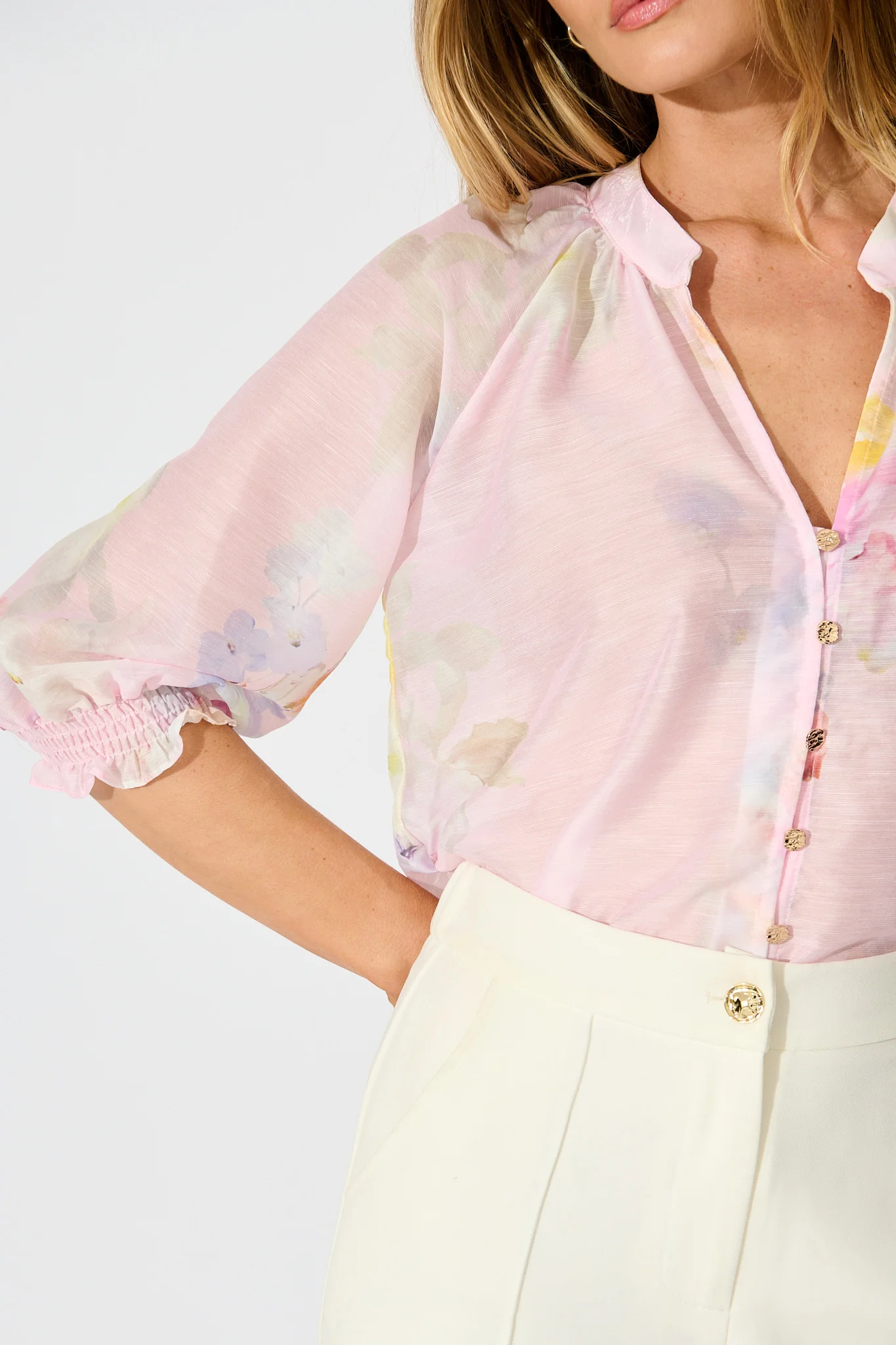 Martisha Top in Light Pink Floral - Image 6