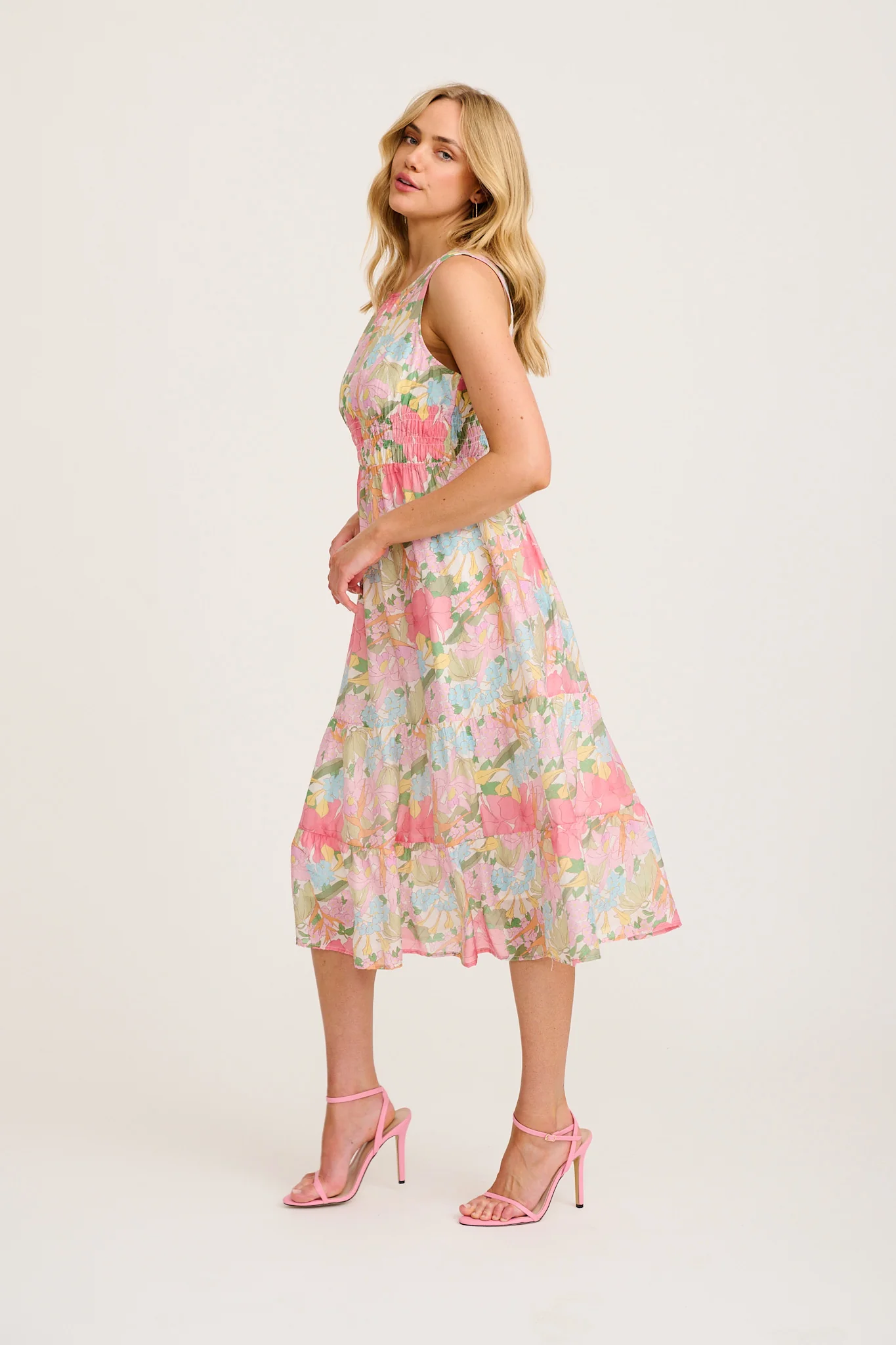 Megs Midi Dress in Multi Floral - Image 3