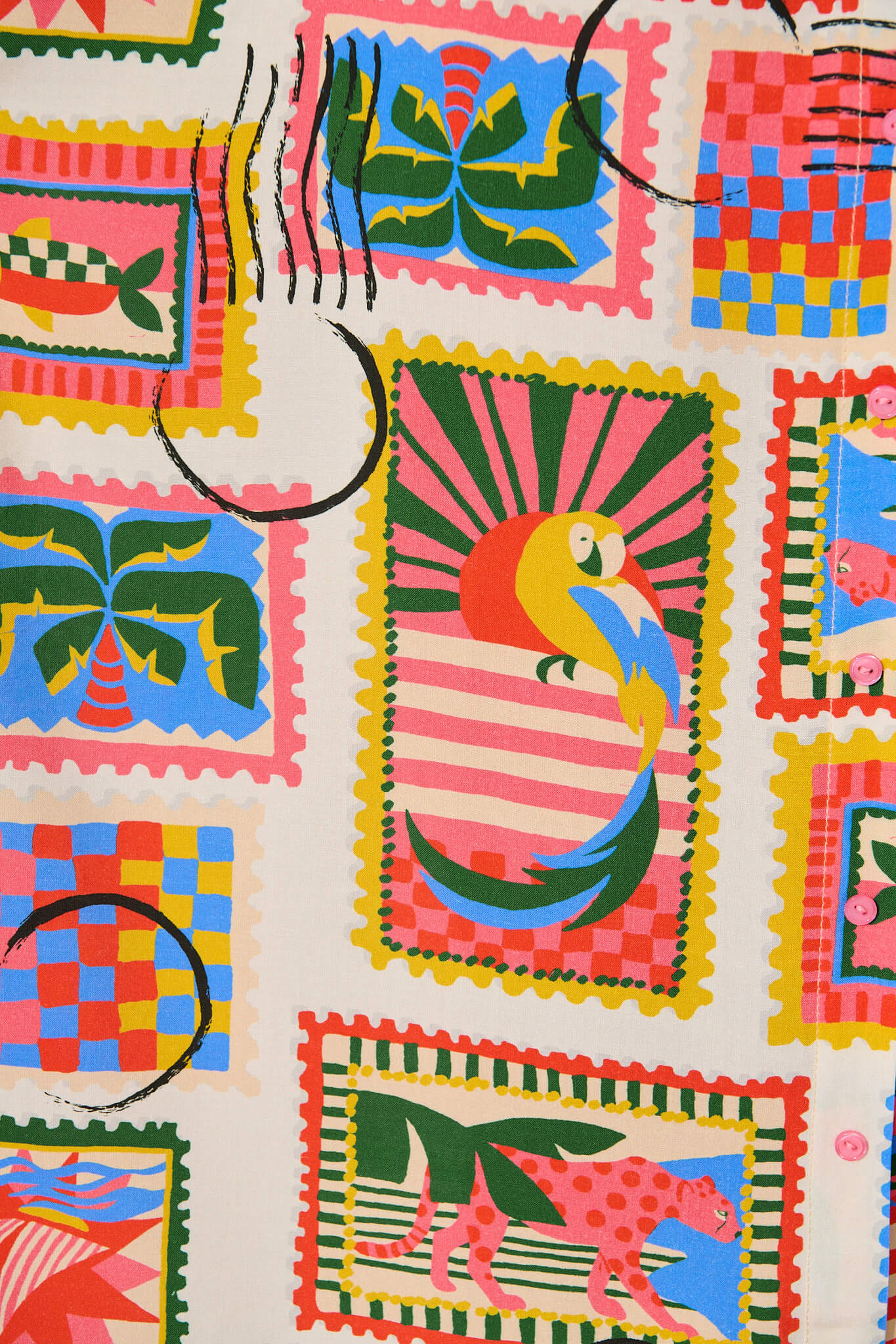 Melody Midi Dress In Bright Multi Postcard Print - Image 6
