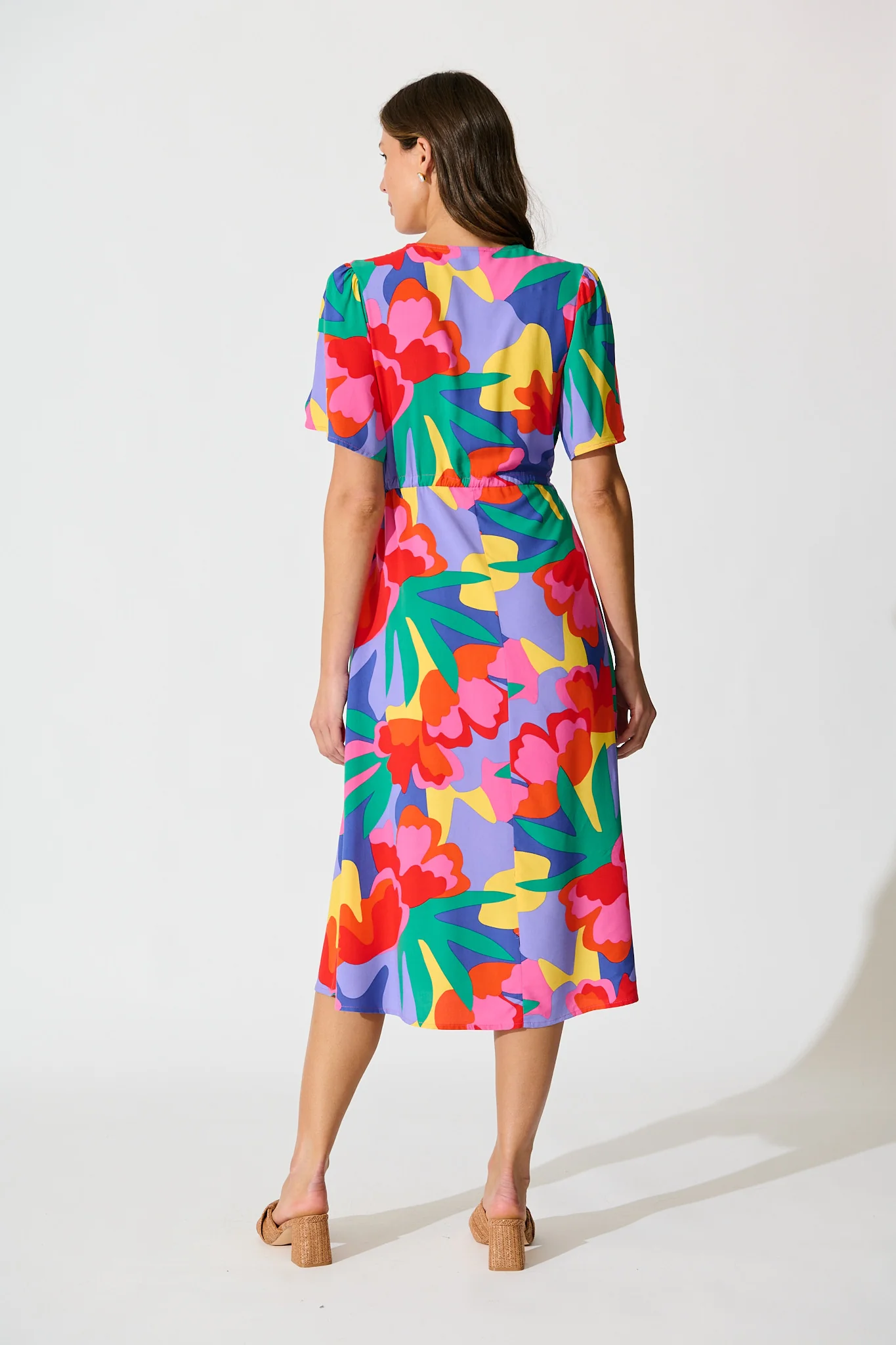 Melody Midi Dress in Bright Multi Print - Image 4