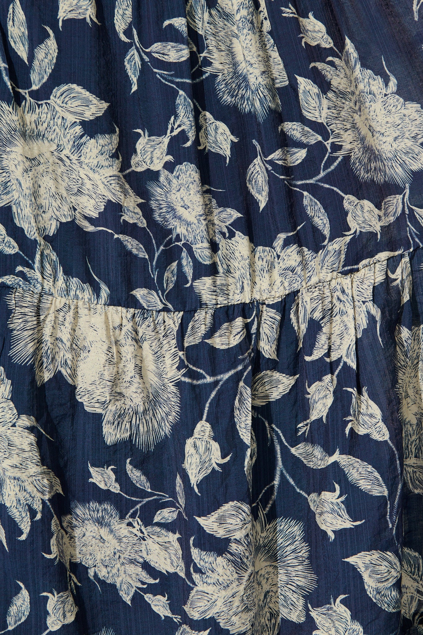 Messina Midi Dress in Navy with Cream Floral - Image 6