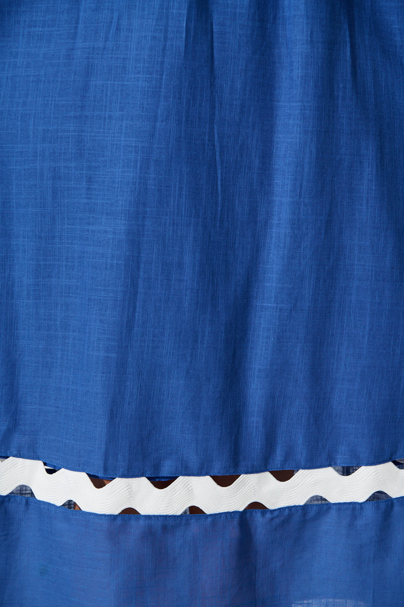 Miami Midi Dress In Blue With White Ric Rac Cotton - Image 6