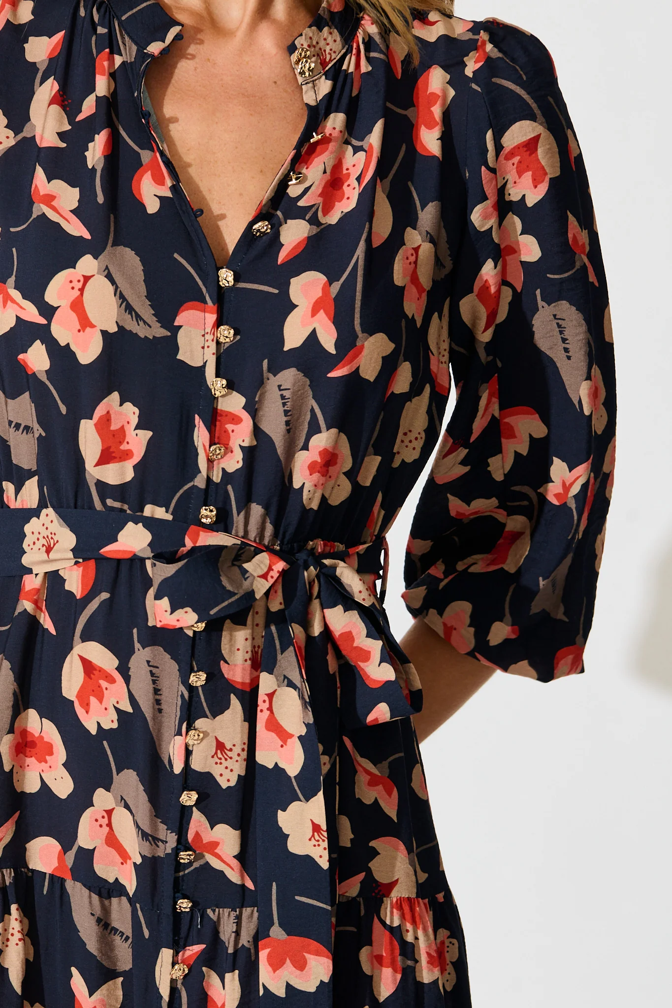 Midnight Bloom Maxi Dress in Navy Floral - Image 5