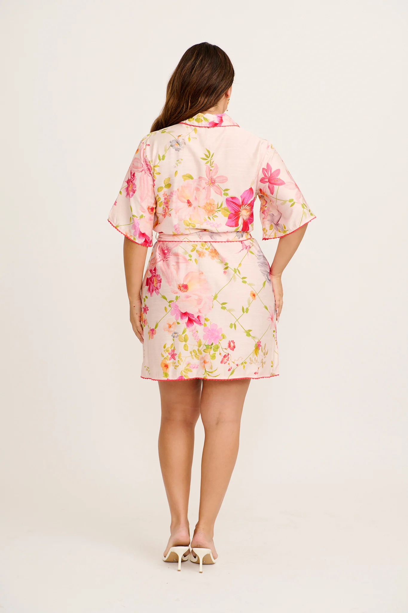 Miela Shirt Dress in Light Blush Floral - Image 11