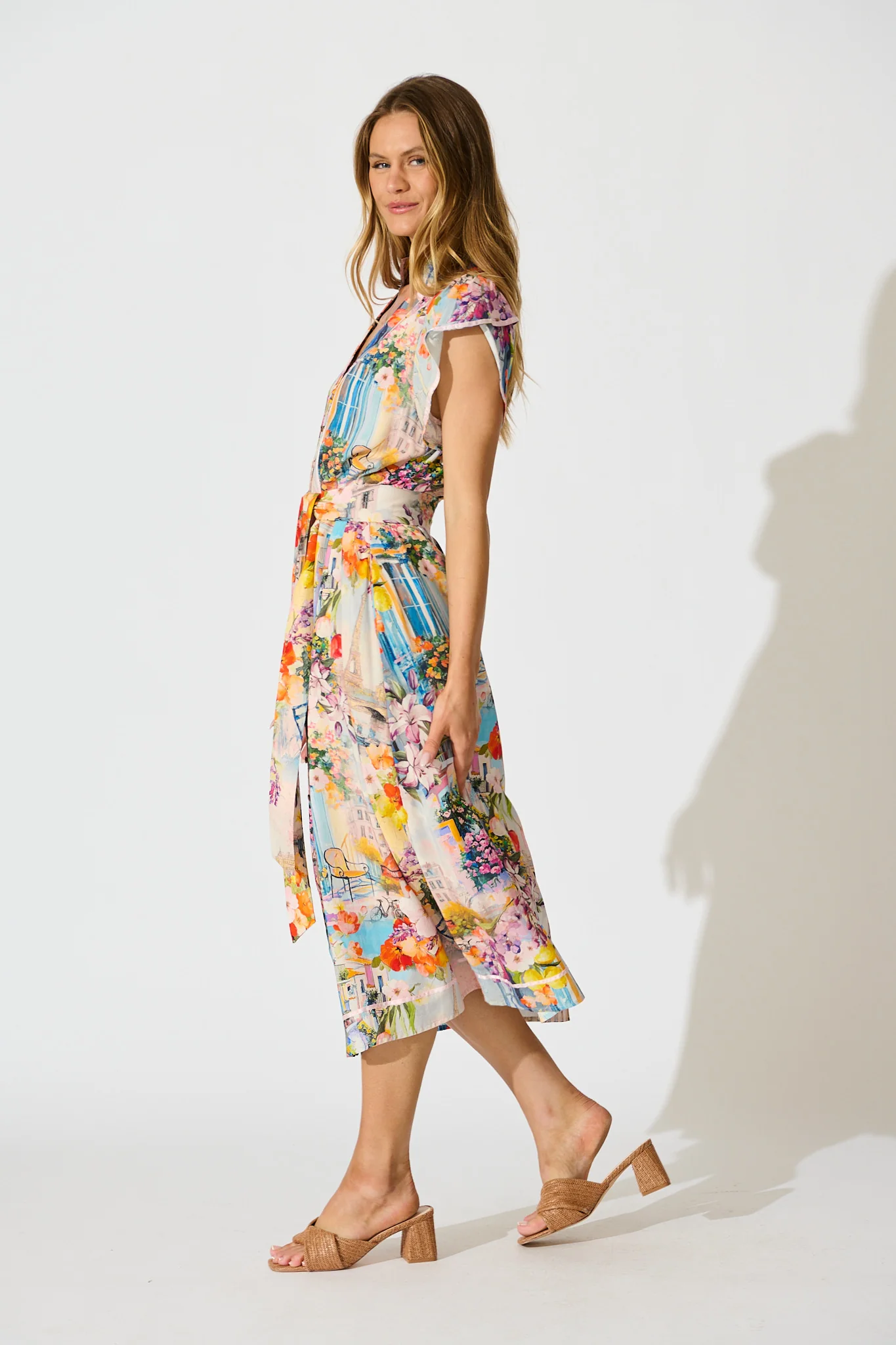 Milliana Midi Dress in Mediterranean Floral Print - Image 3