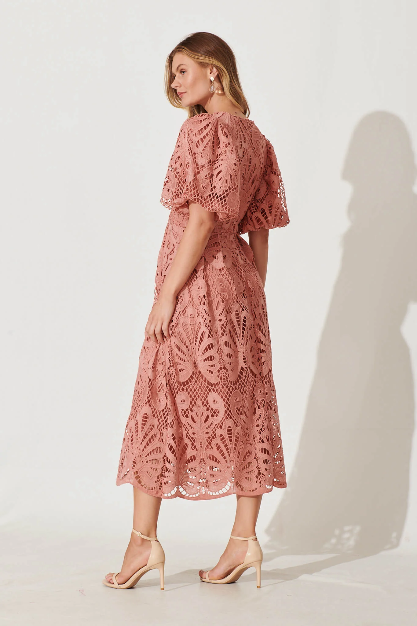 Millie Lace Maxi Dress In Dusty Rose - Image 4