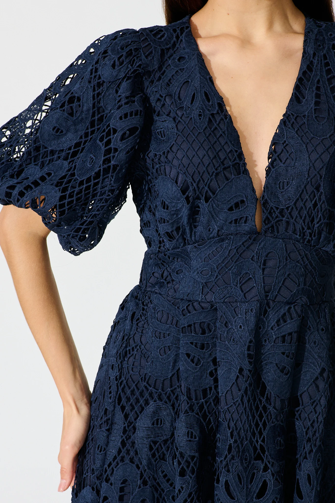 Millie Lace Maxi Dress In Navy - Image 8