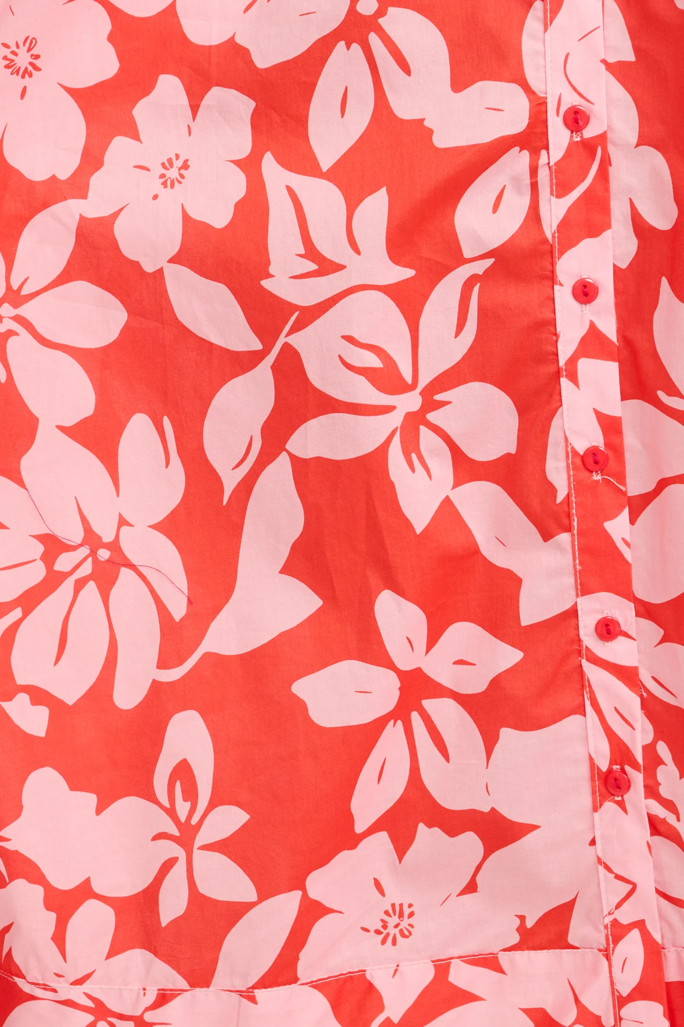 Mimsy Midi Dress in Red with Pink Floral Cotton - Image 6