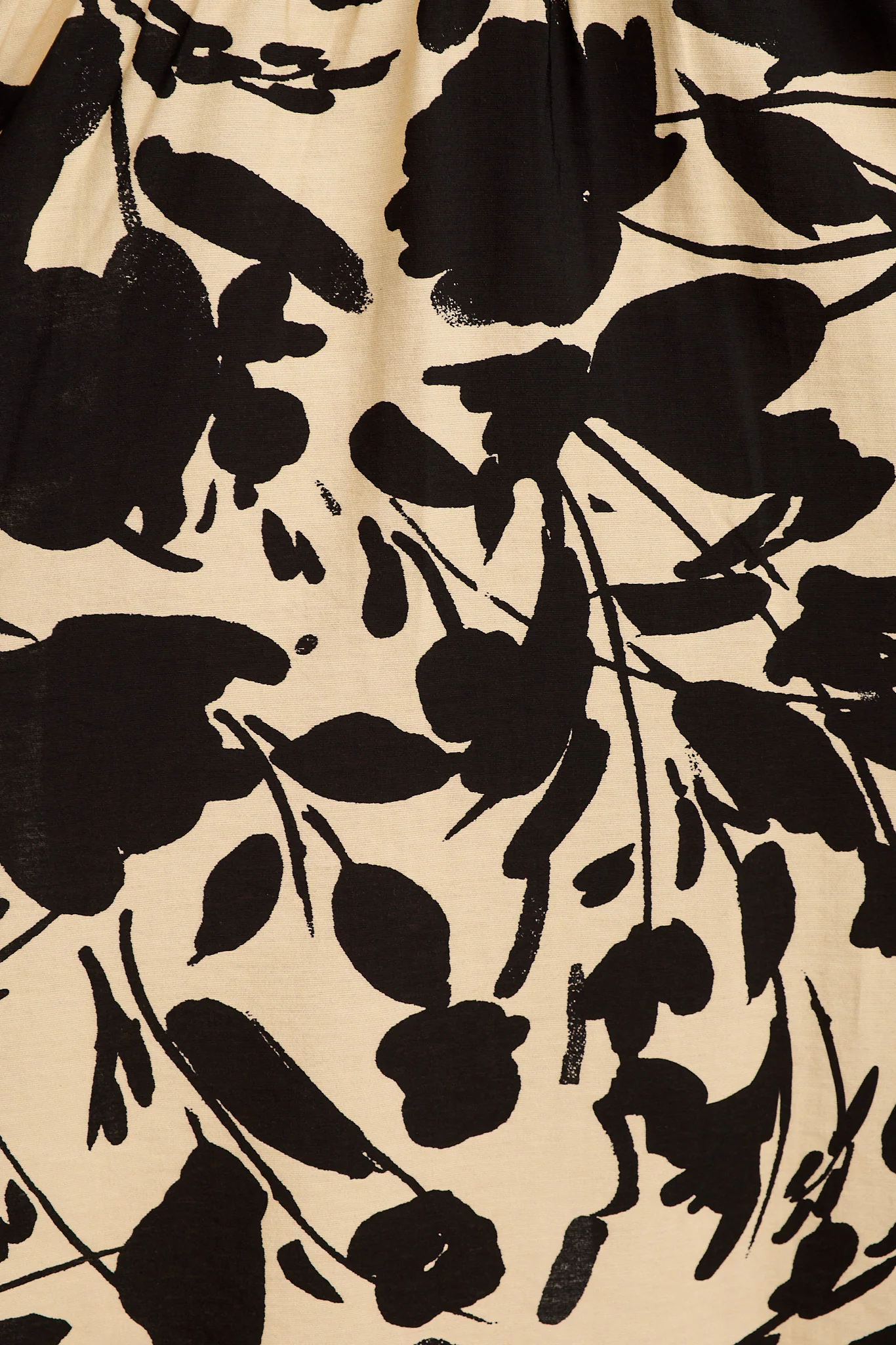 Mina Smock Dress in Black and Cream Print Linen Blend - Image 6