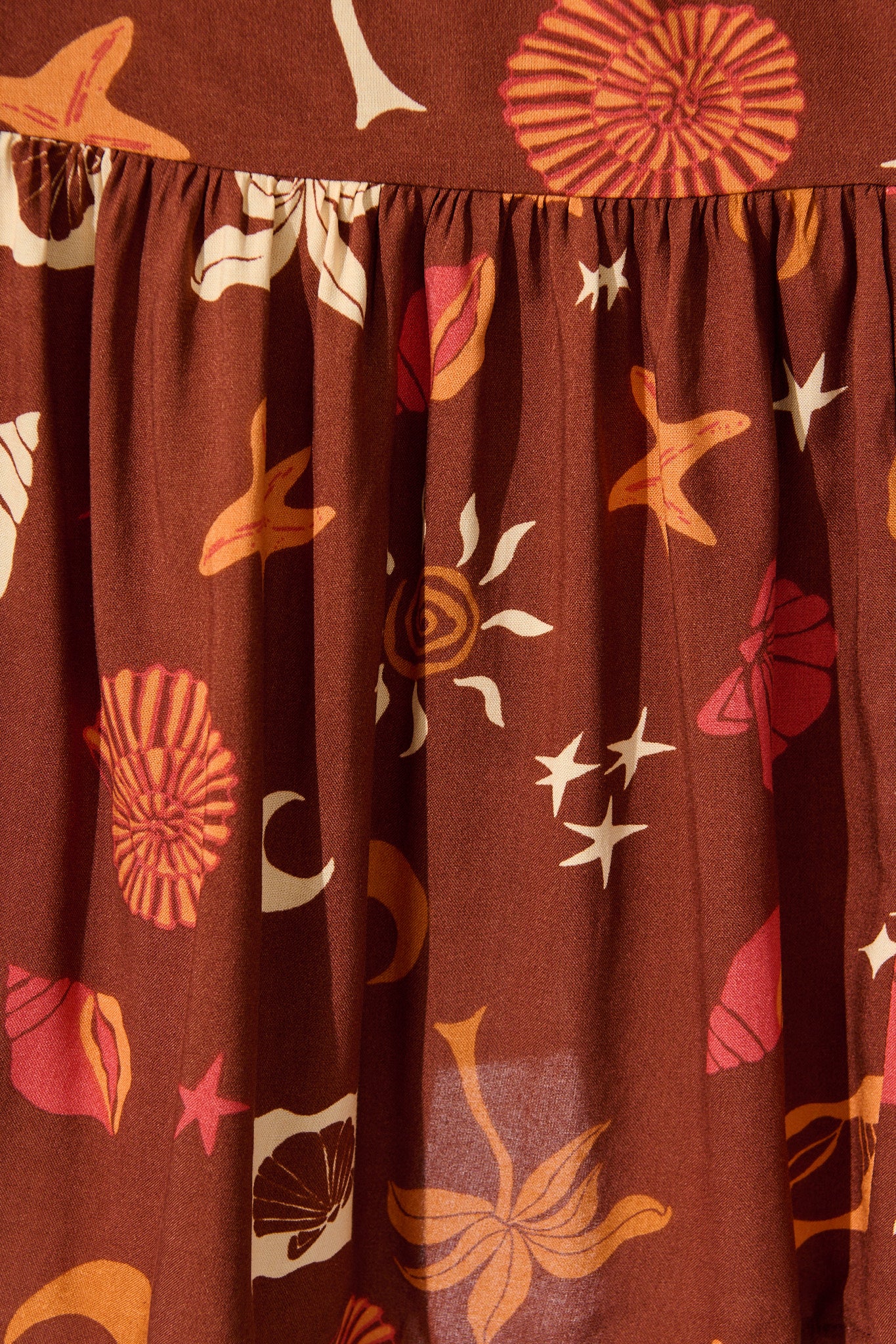 Minnesota Smock Dress in Multi Brown Summer Print - Image 6