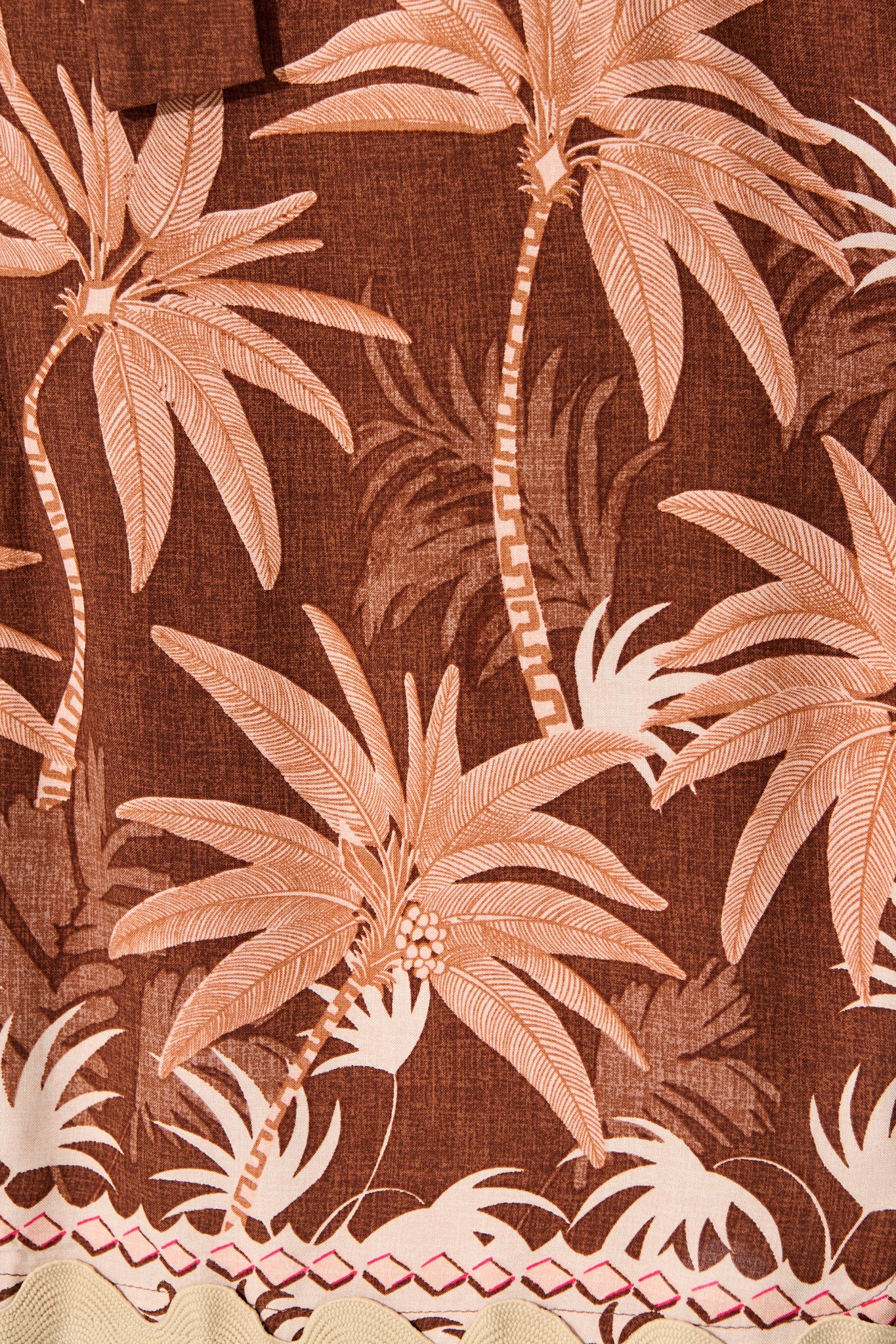 Mirabelle Midi Shirt Dress in Brown Palm Tree Border Print - Image 6