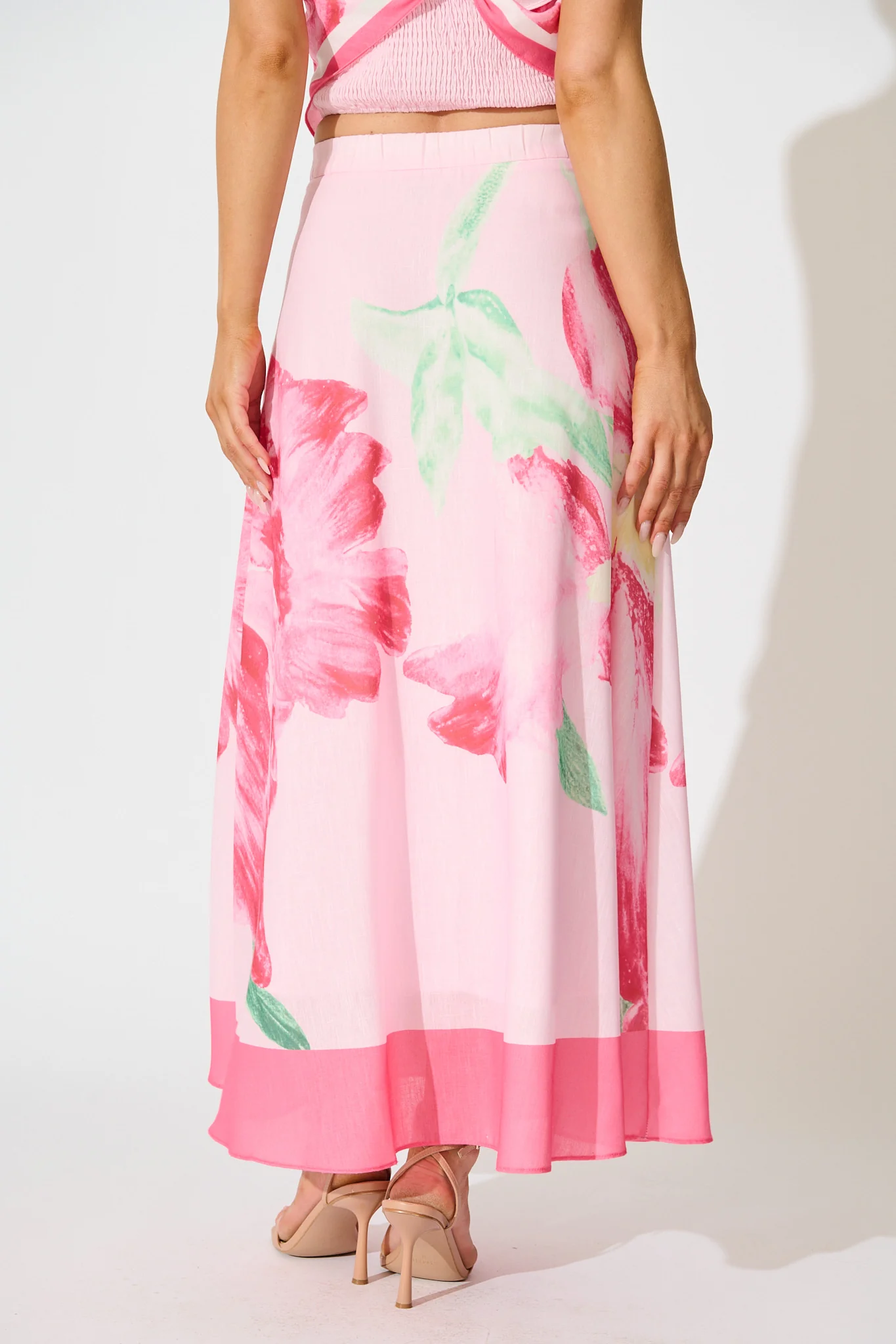 Mireya Maxi Skirt in Pink Floral - Image 7