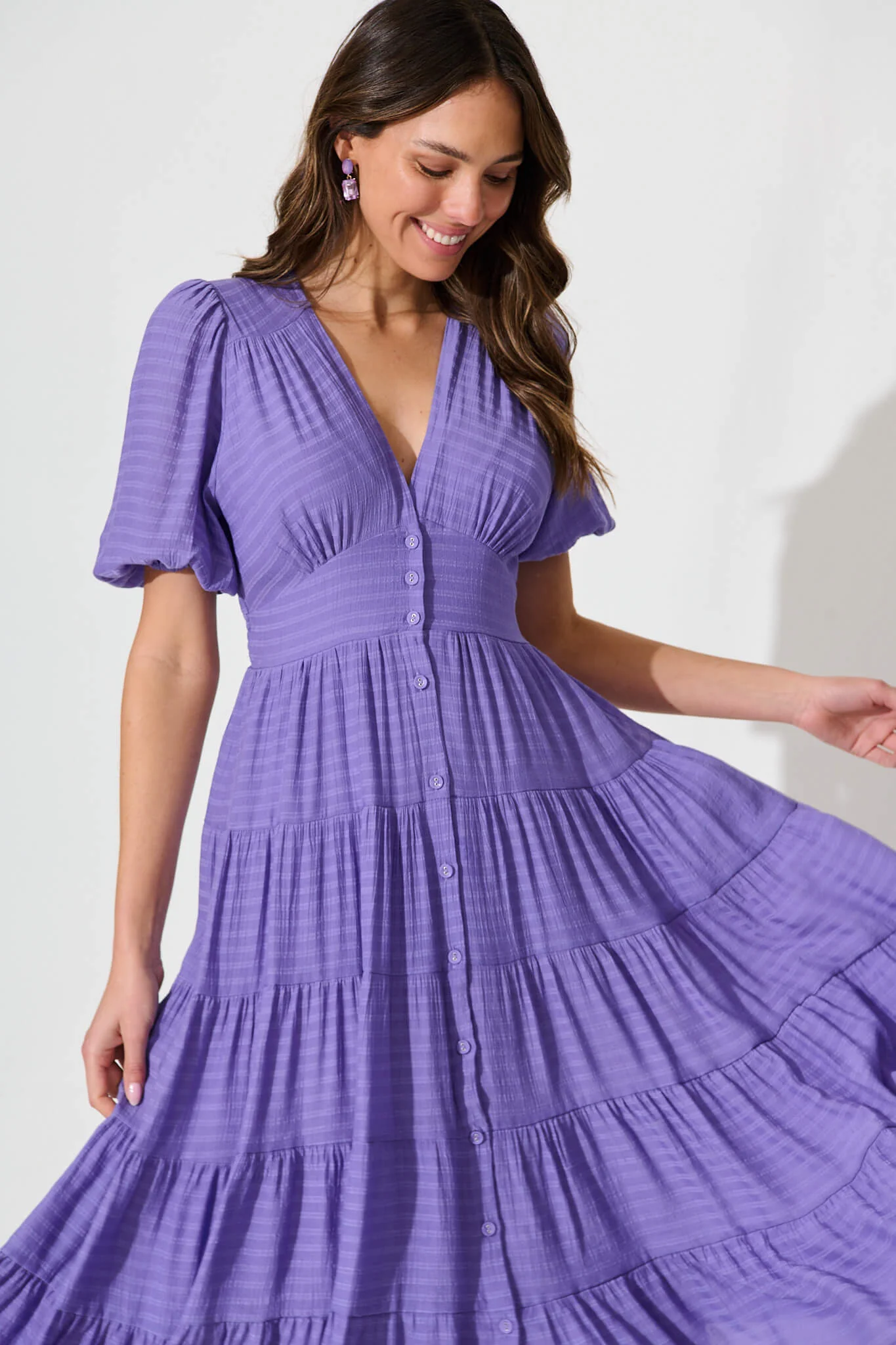 Modica Midi Dress In Purple - Image 2