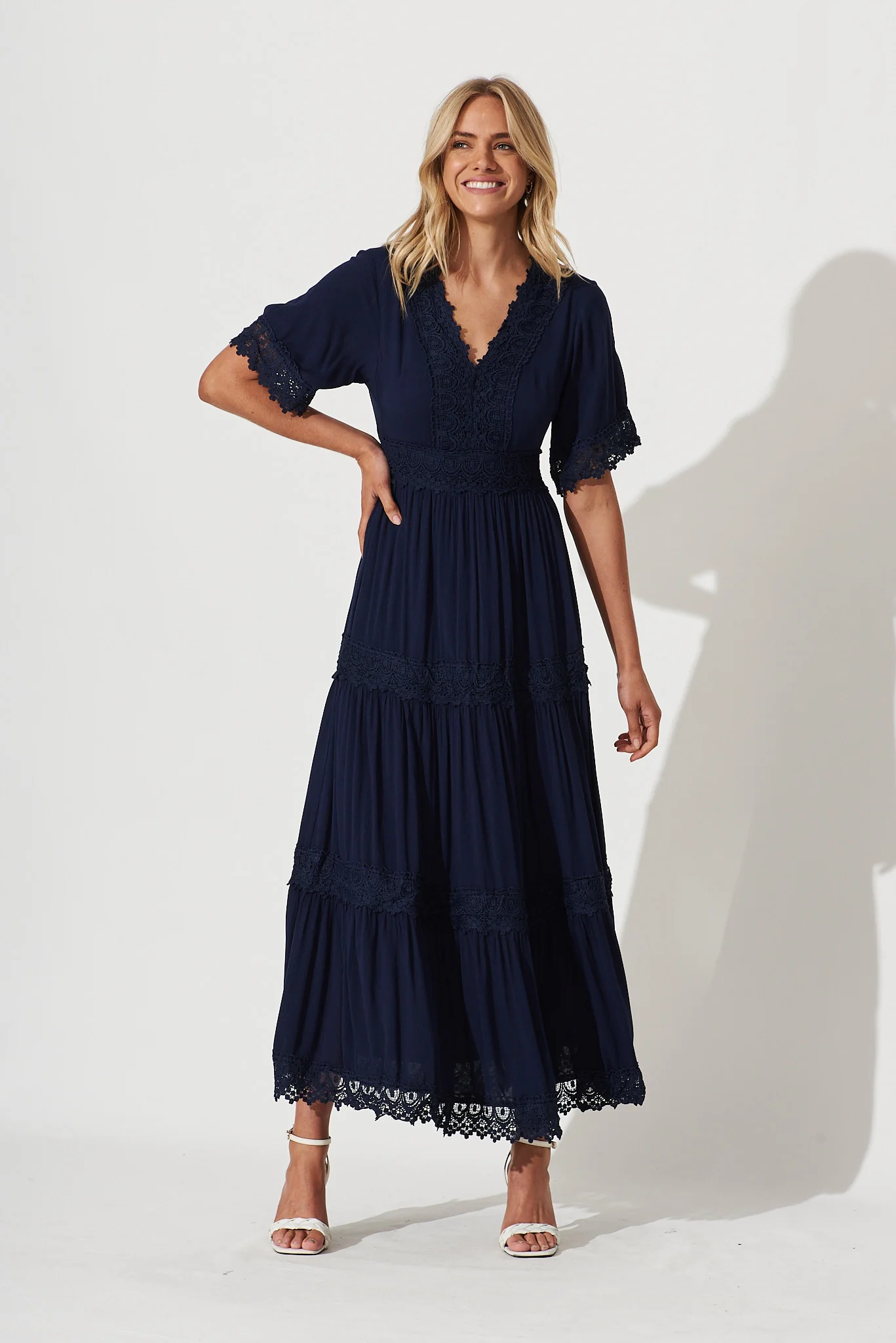 Mona Maxi Dress In Navy - Image 2