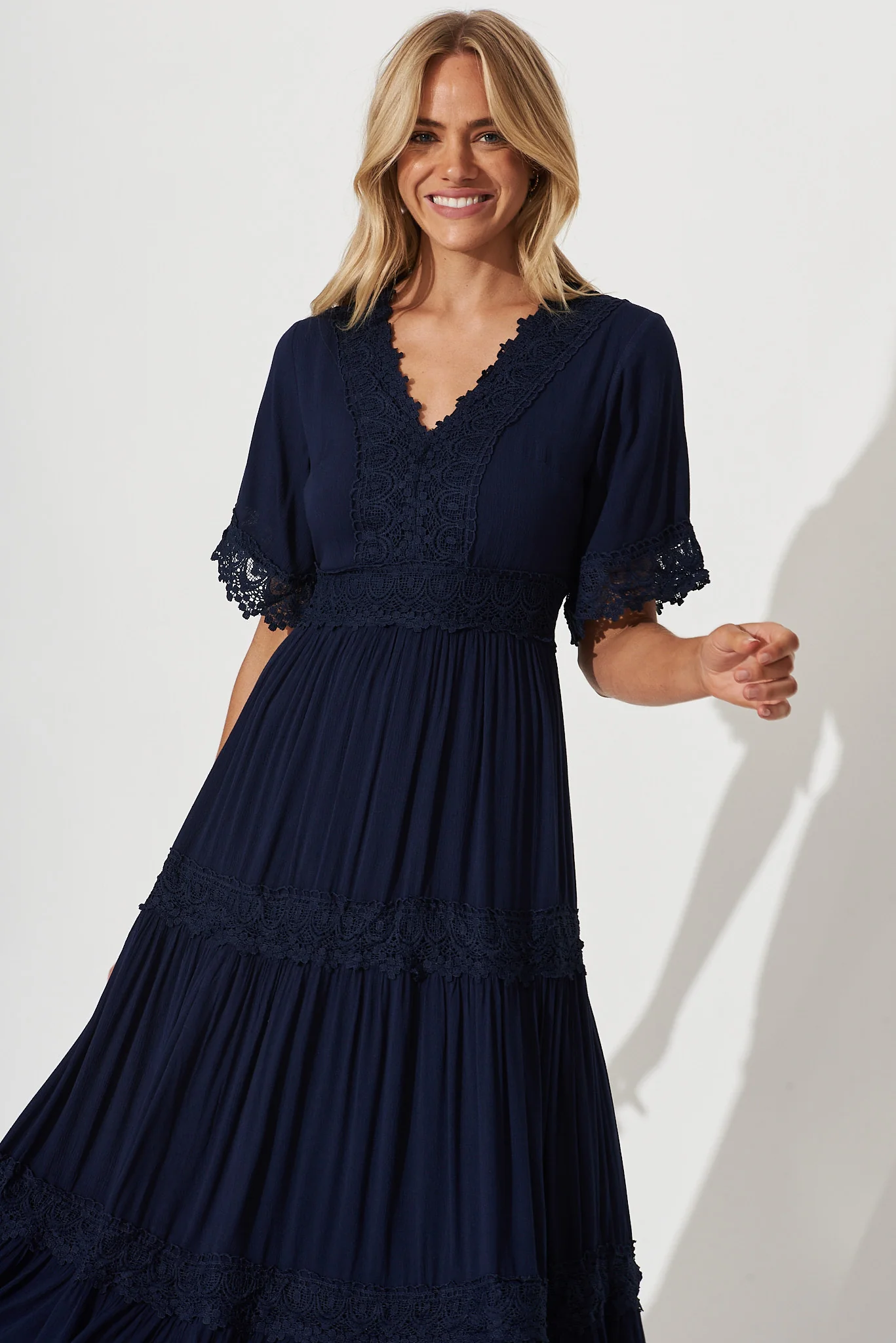 Mona Maxi Dress In Navy - Image 3