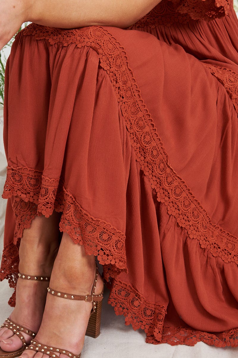 Mona Maxi Dress In Rust - Image 7