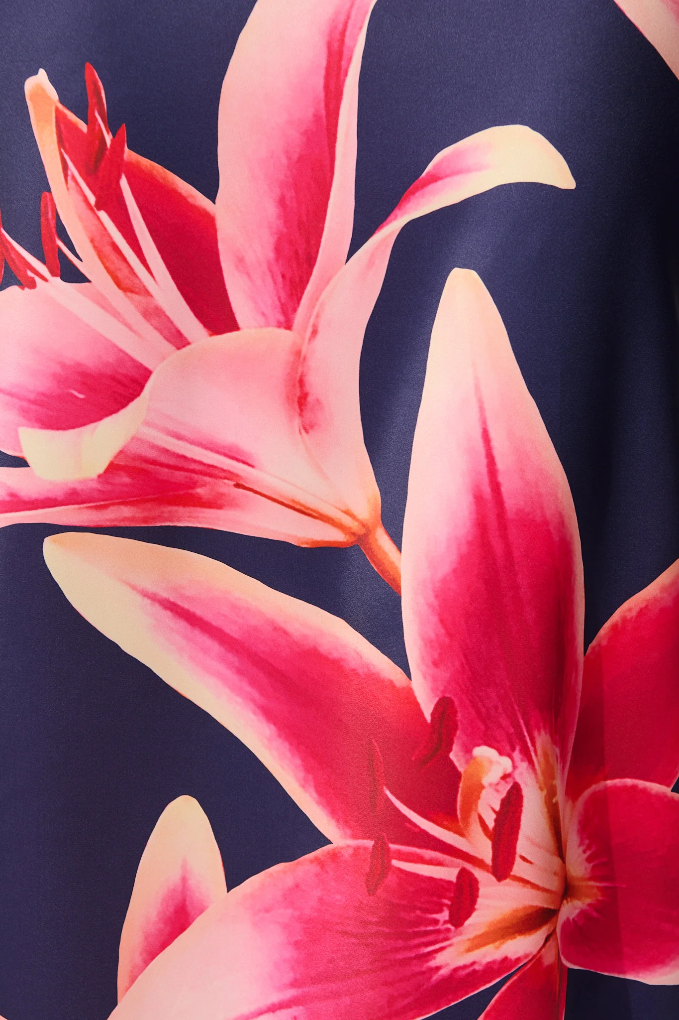 Moon Lily One Shoulder Maxi Dress in Navy Floral Satin - Image 13