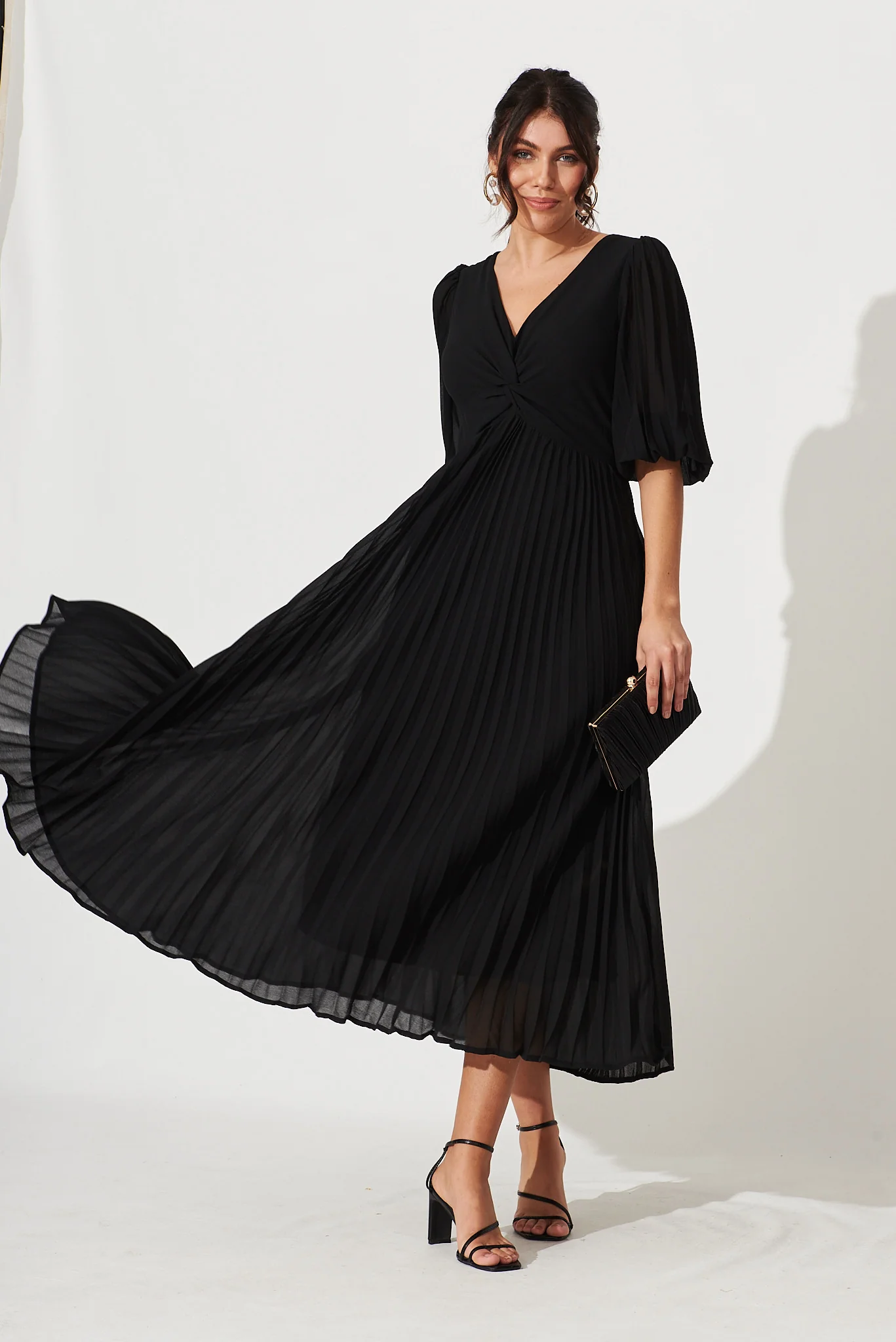 Moritz Maxi Dress In Black Chiffon - Image 2
