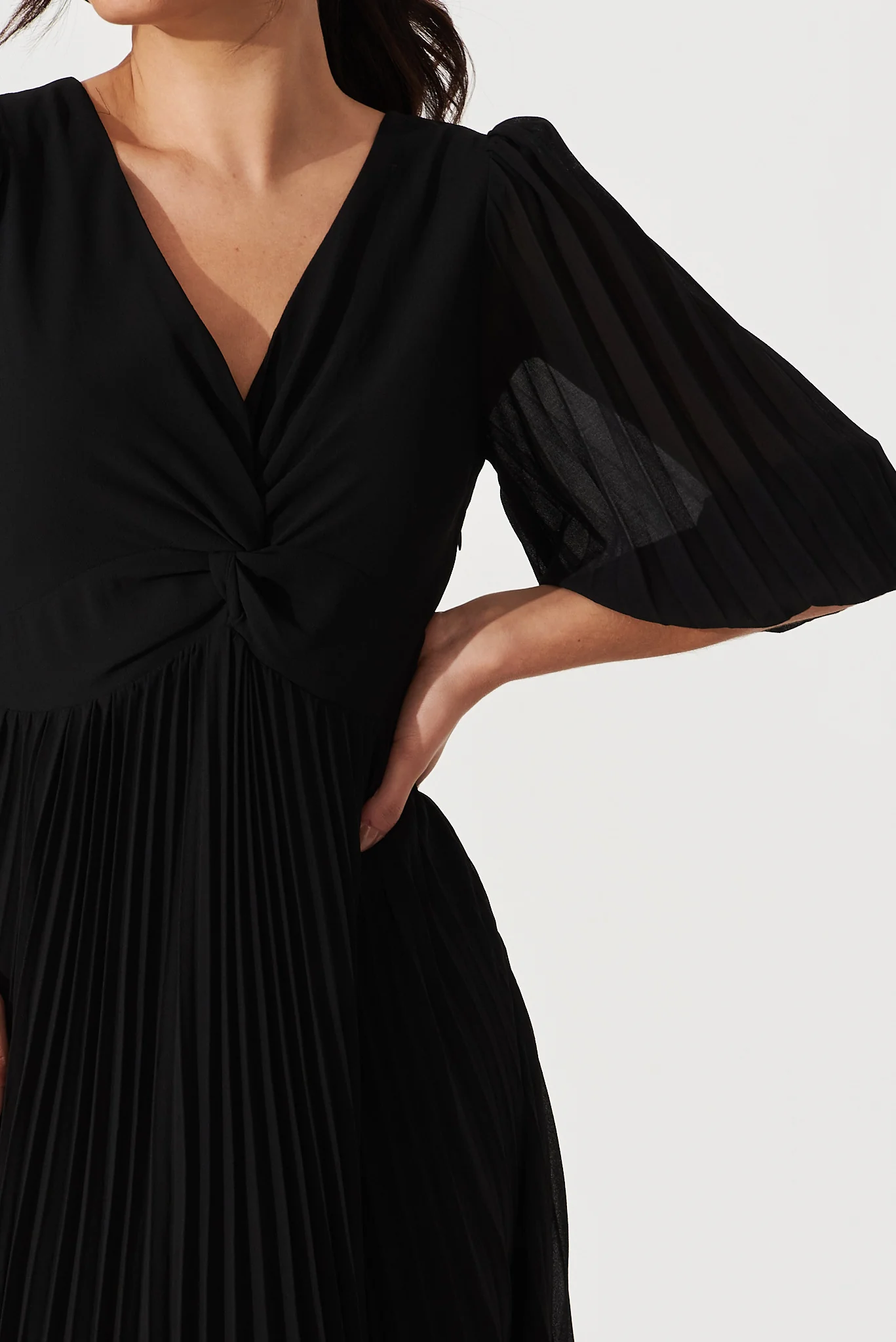 Moritz Maxi Dress In Black Chiffon - Image 6