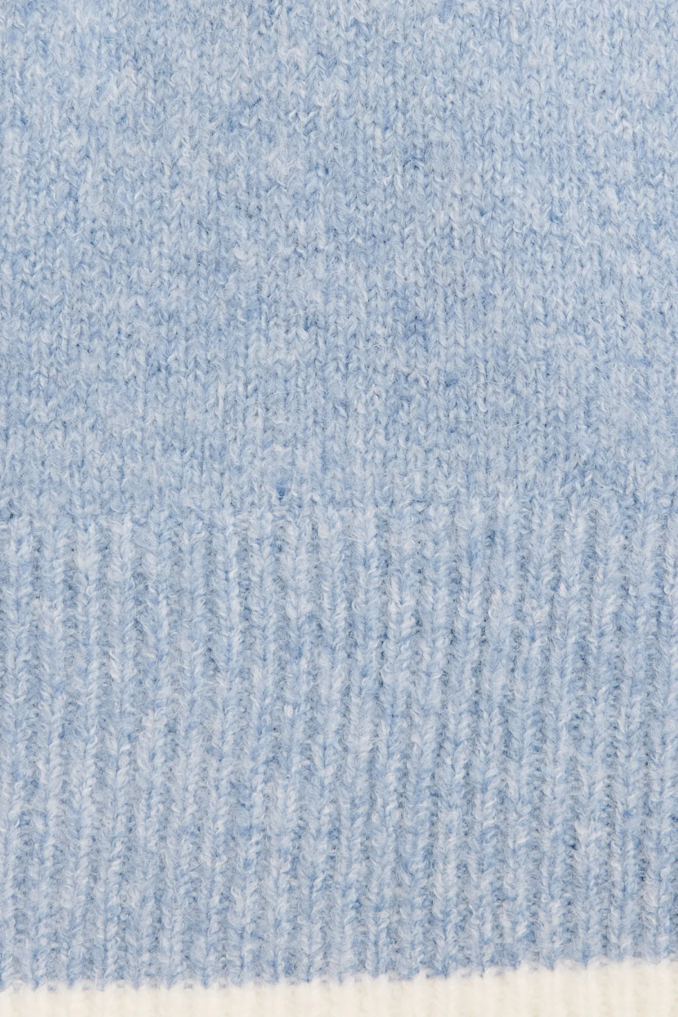 Morning Mist Knit in Blue with Cream Trim Wool Blend - Image 6