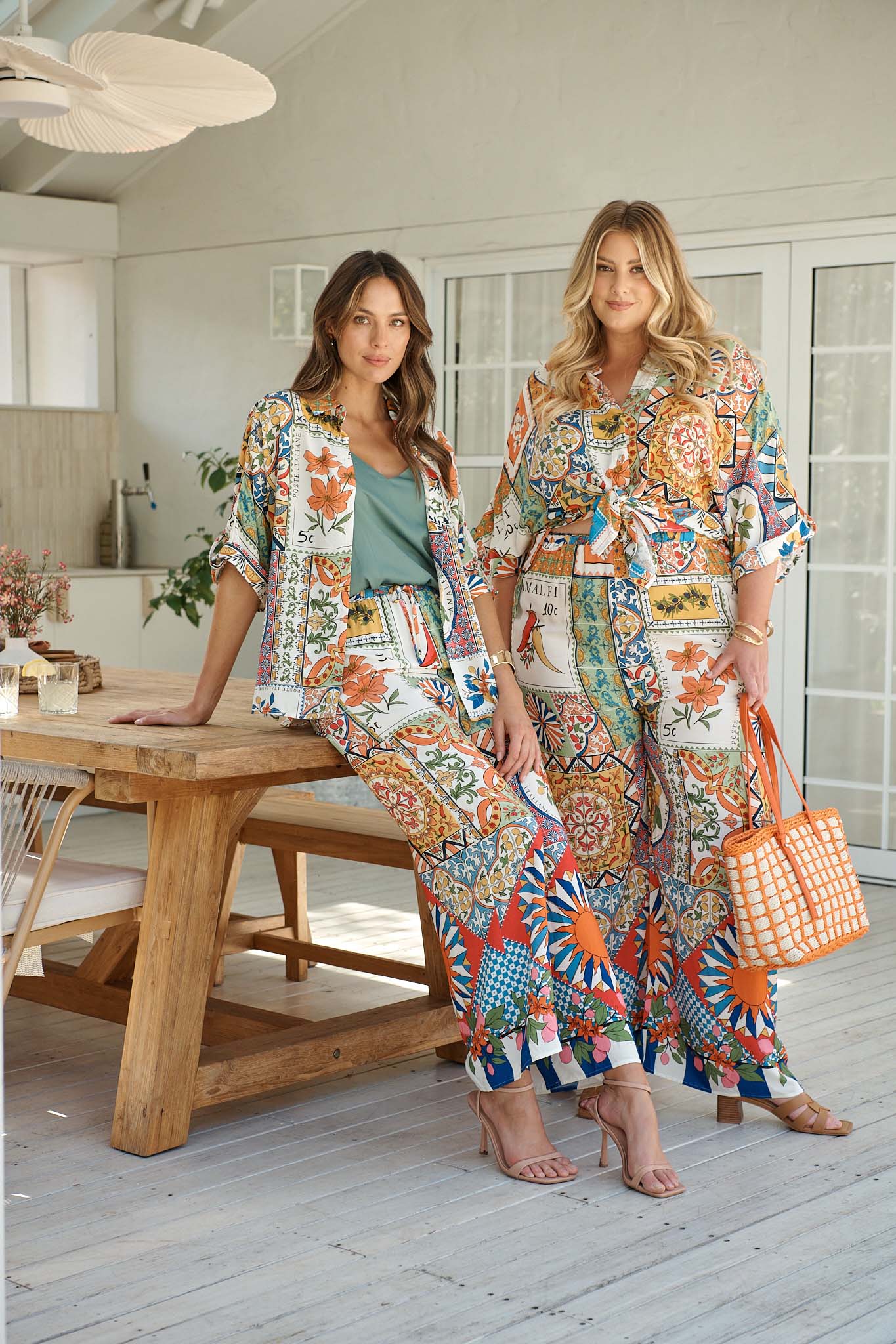 Moroccan Sunset Pant in Multi Tile Print - Image 9