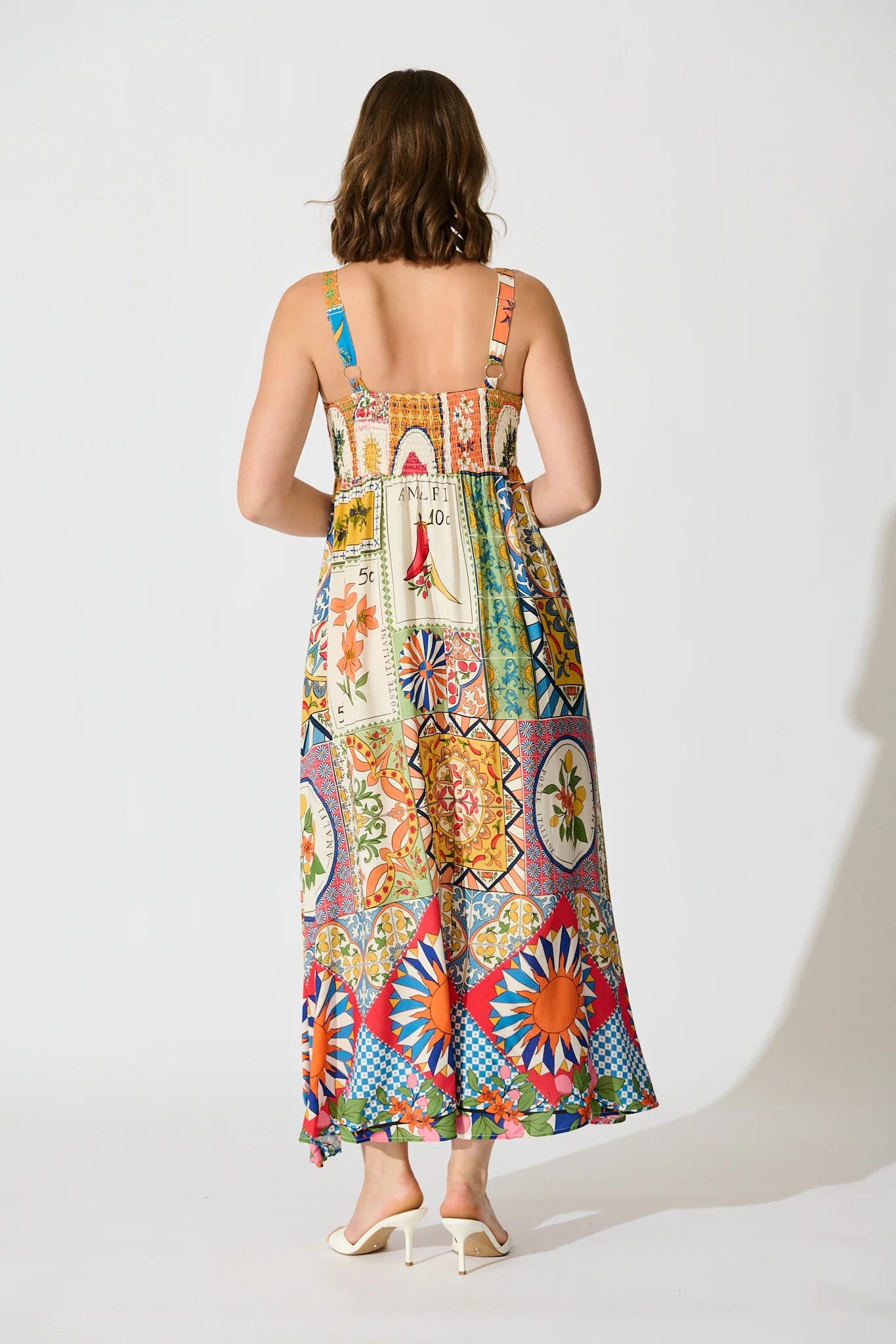 Mosaic Bloom Maxi Sundress in Multi Tile Print - Image 11