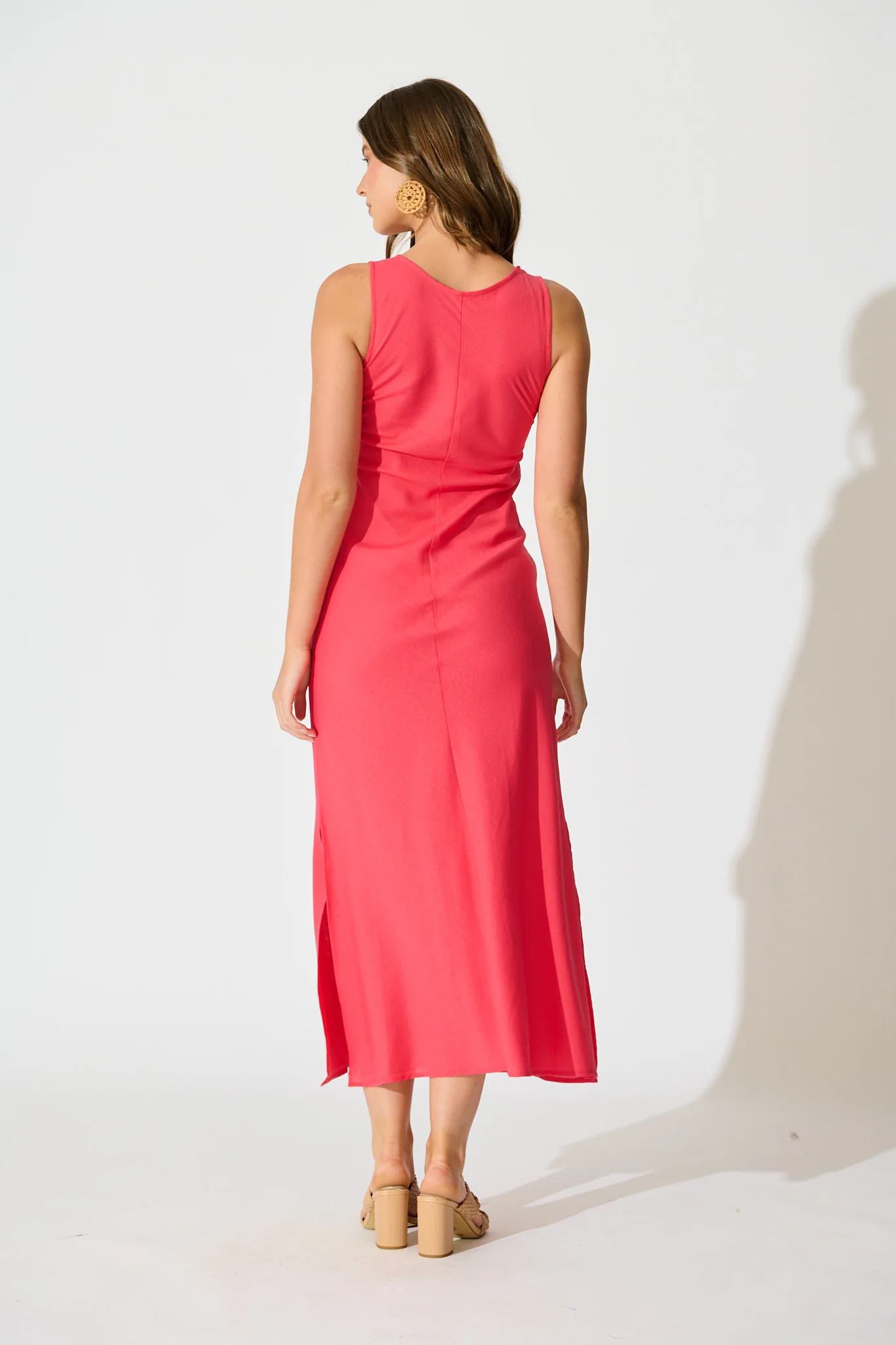 Mylah Maxi Dress in Pink Linen Blend - Image 4