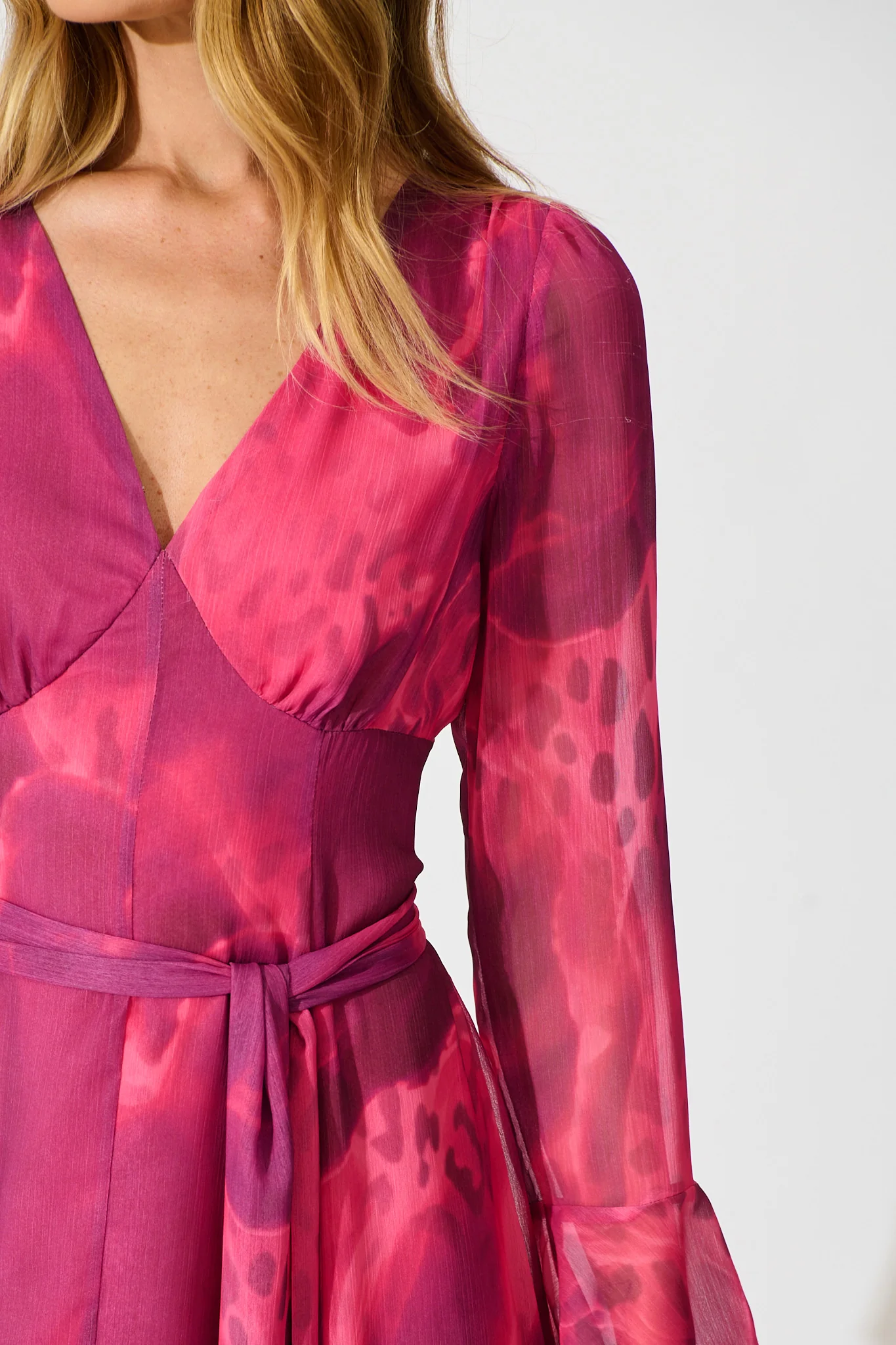 Nami Maxi Dress in Purple Watercolour Chiffon - Image 6