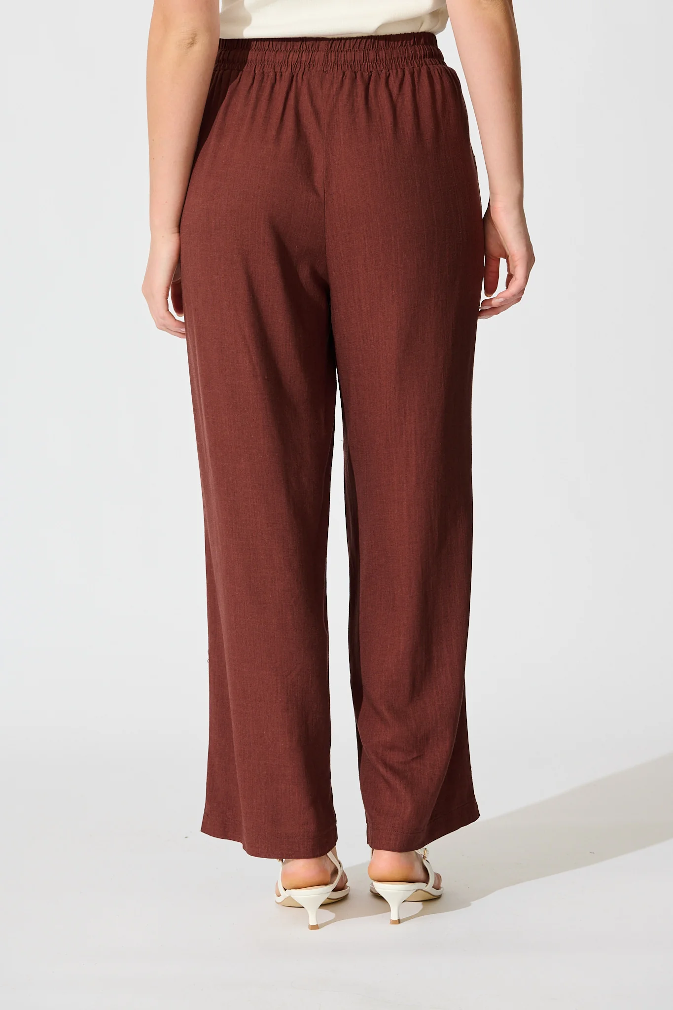 Natural Form Pant in Chocolate Cotton Linen - Image 3