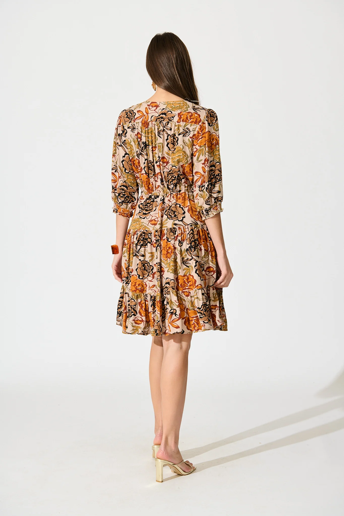 Navianna Dress in Multi Rust Floral - Image 4