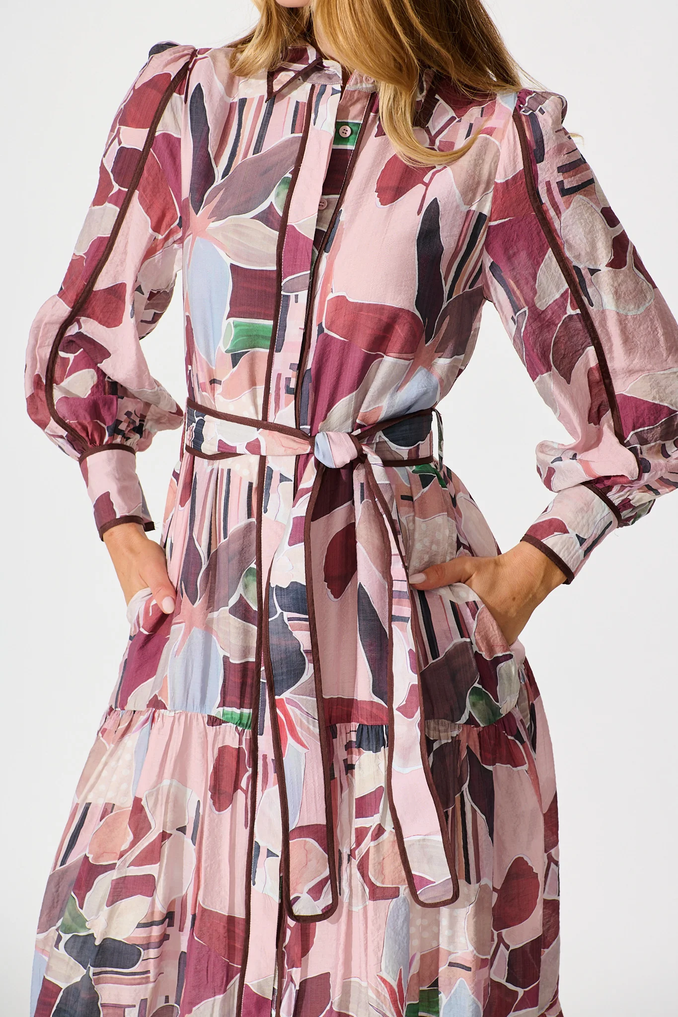 Naylor Maxi Shirt Dress in Multi Brown Print - Image 5