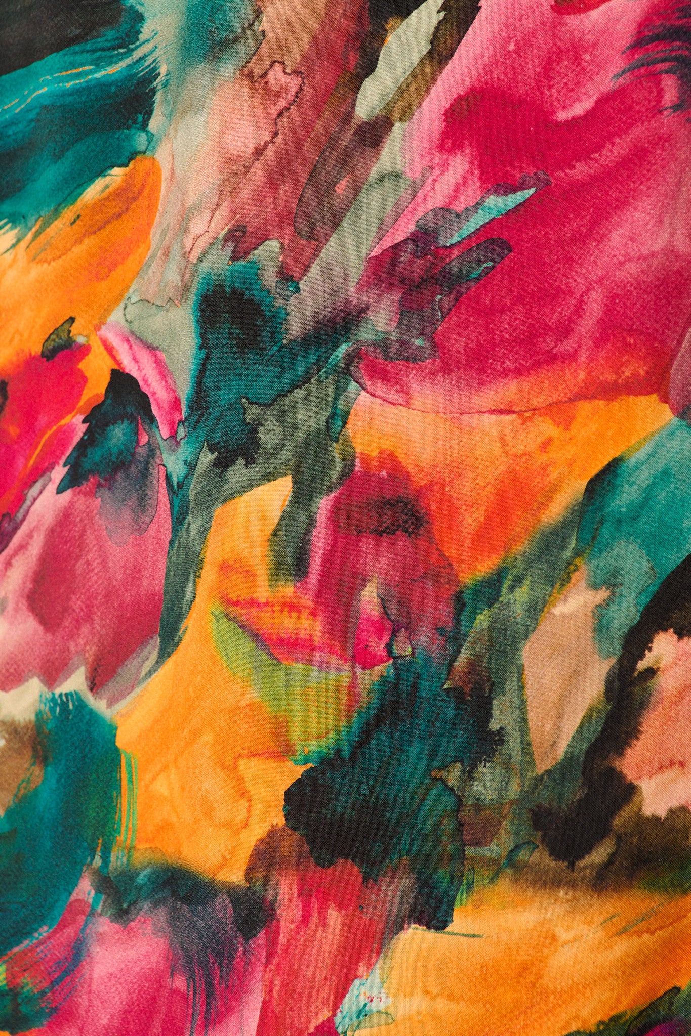 Neroli Midi Shirt Dress in Multi Watercolour Print - Image 10