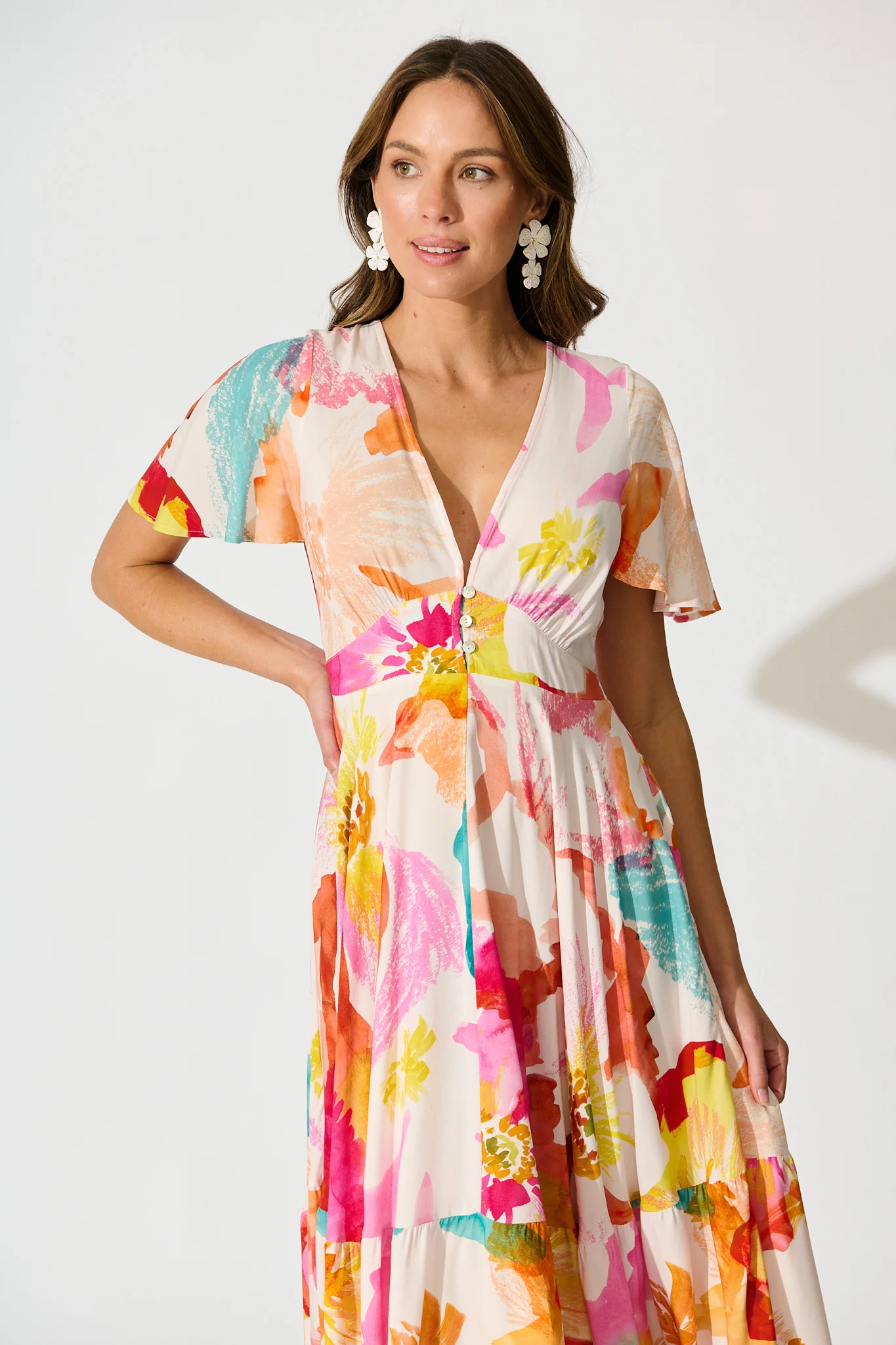 Nevada Maxi Dress in Blush and Multi Floral - Image 2