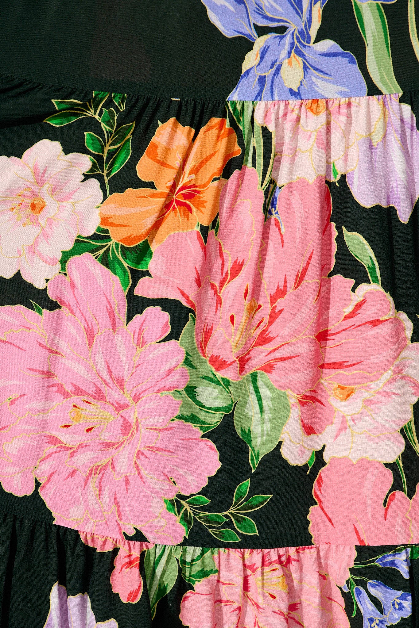 Nevi Tiered Midi Dress in Green Multi Floral - Image 6