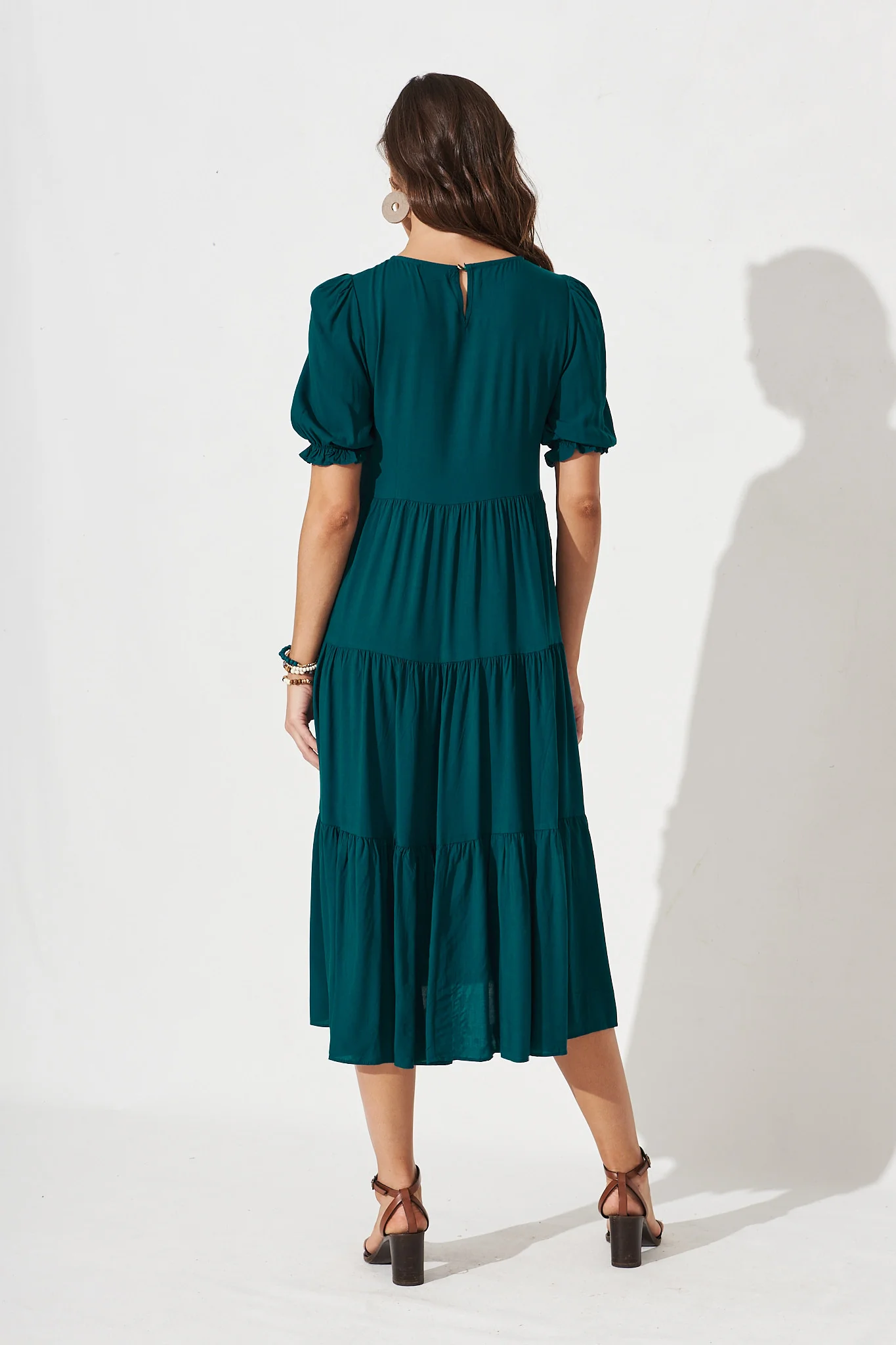Nevi Tiered Midi Dress In Teal - Image 4